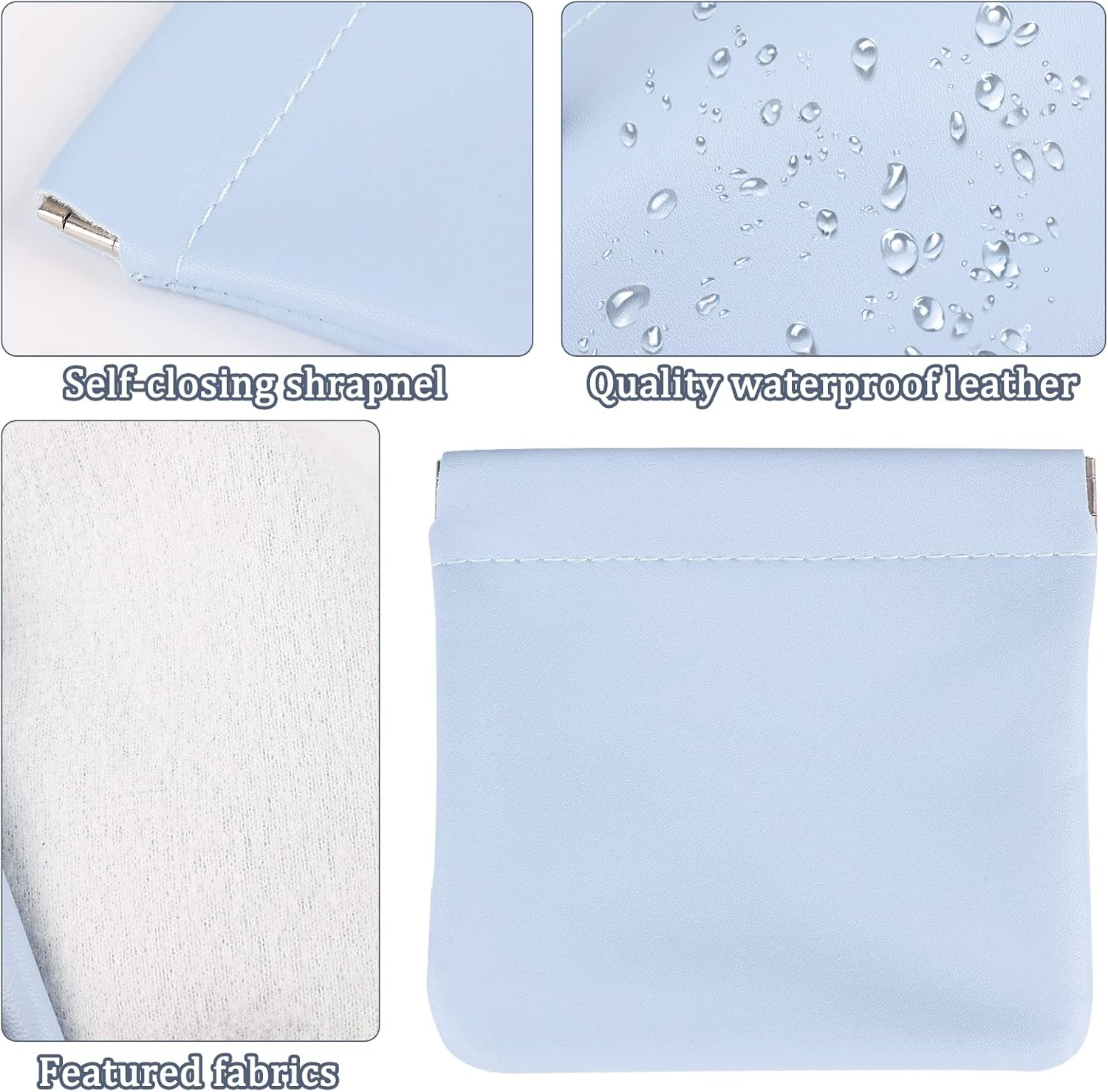 8 Pcs Lambskin Small Makeup Bag for Purse Mini Makeup Pouch Pocket Cosmetic Bag Squeeze Top Portable Travel Makeup Bag for Women Girls Cute Colorful Pouch Aesthetic Gift image number 6