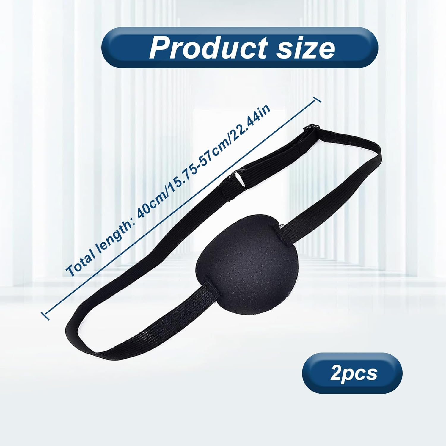2 Pcs Eye Masks,Elastic Eye Patches Lazy Eye Patch with Adjustable Buckle Soft and Comfortable Pirate Eye Mask Single Eye Mask (Black) image number 2