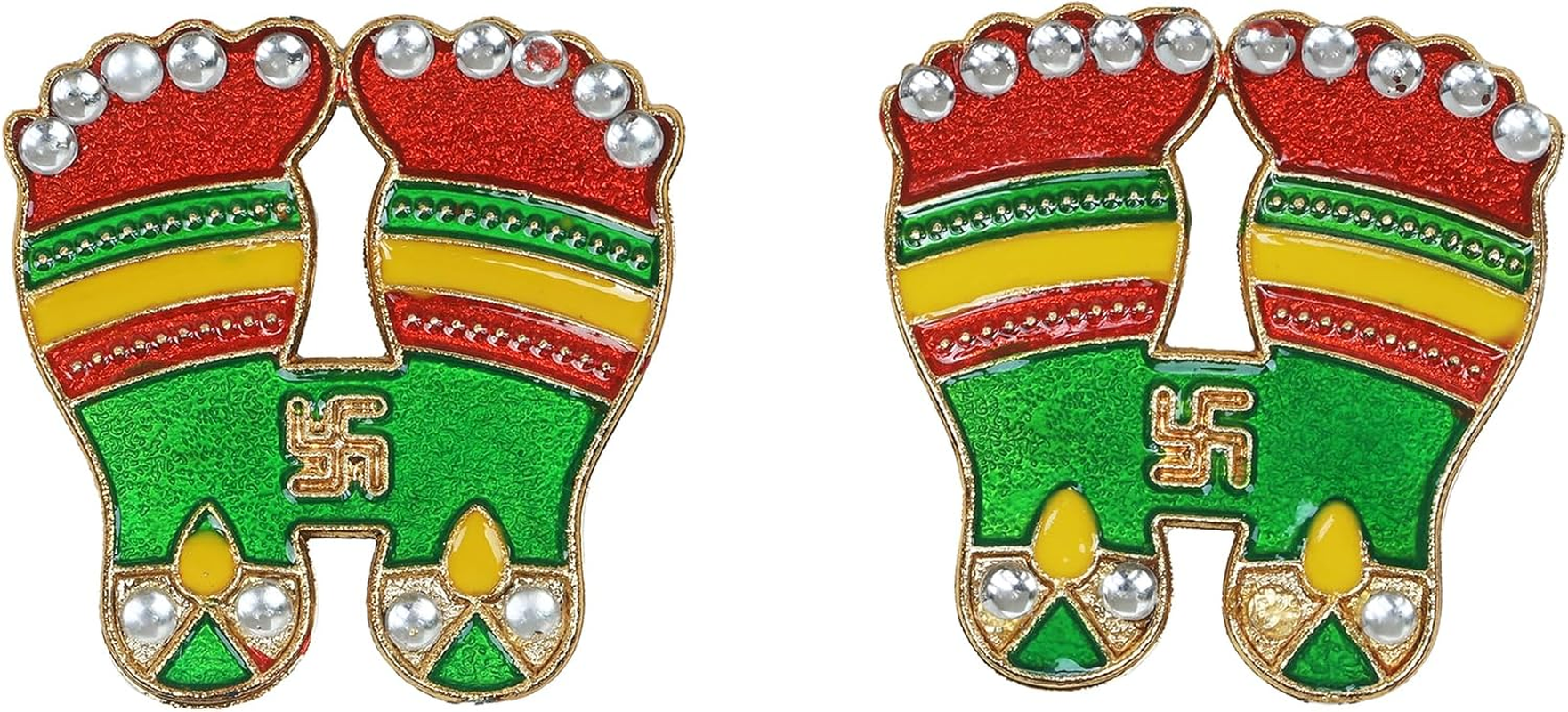 Diwali Ganesh Shubh Labh Acrylic Rangoli Set with Laxmi Charan Pagla Wall Hanging | Acrylic Kalash Design Shubha Labh & Laxmi Padhuka for Home Office Temple Mandir Pooja | Traditional Festival D&eacute;cor image number 2