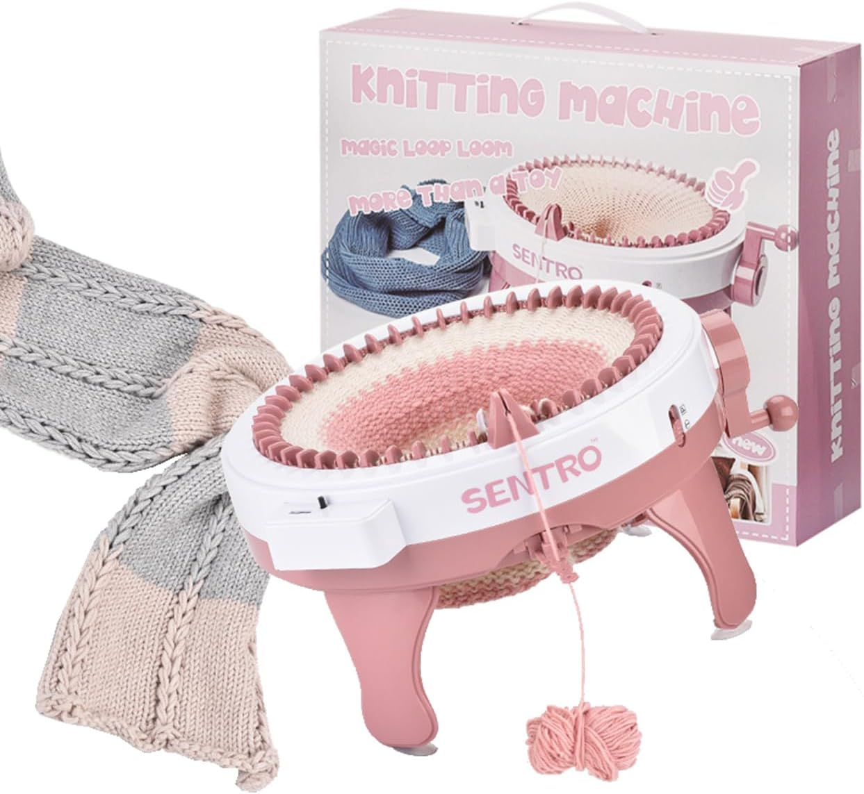 Knitting Machine - 48 Needles Loom with Row Counter, Crafts Smart Weaving Kit, Rotating Double Knit Board for Sock/Hat, Adults or Kids image number 2