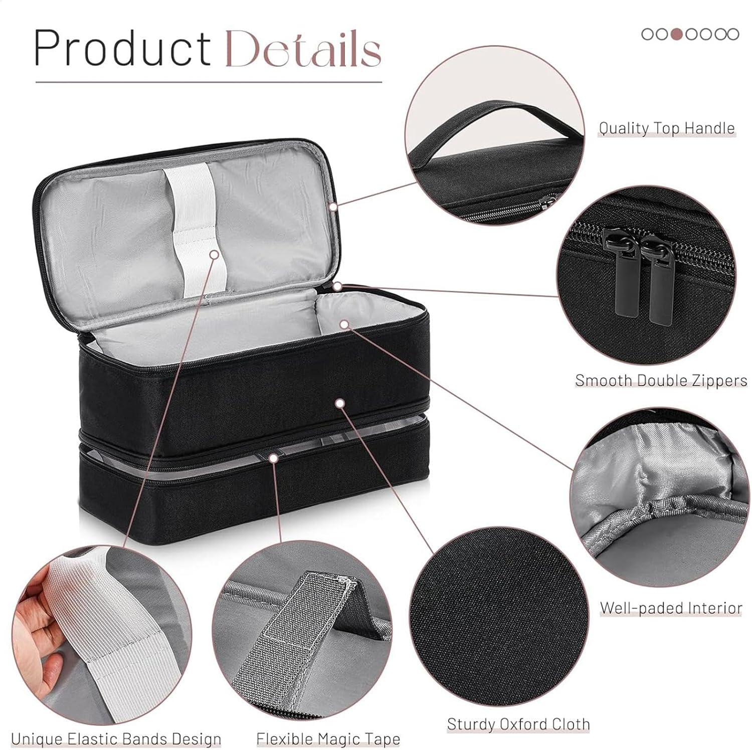 Hair Tool Bag,Handheld Hair Dryer Curling Iron Bag | Hair Accessories Bag, Hair Tool Storage Organizer, Blow Dryer Protective Case for Travel Hair Tool image number 4