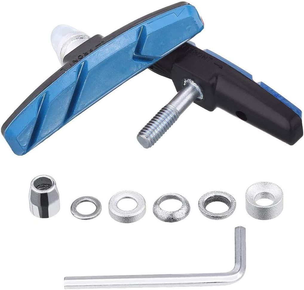 PLATTBK Bike Brake Pads 2 Pairs with Installation Tool No Noise Long 70Mm Rubber Durable V-Brake Pads for Mountain Bicycle - Black image number 3