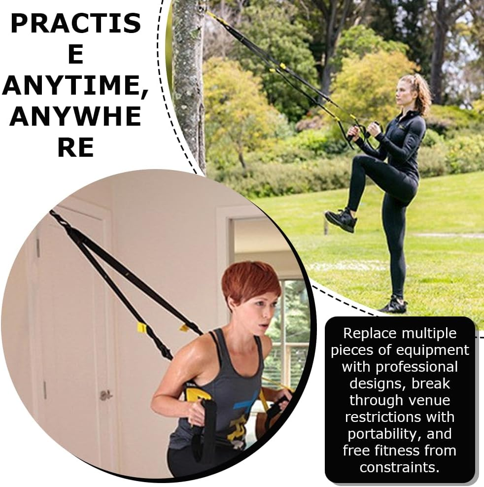 Fitness Suspension Training Straps,With a Breathable Mesh Organizer;Suspension Trainer Kit,Adjustable Fitness Bands, Yoga Resistance Straps, Pull Rope, for Home Gym & Outdoor Full-Body Workout image number 6