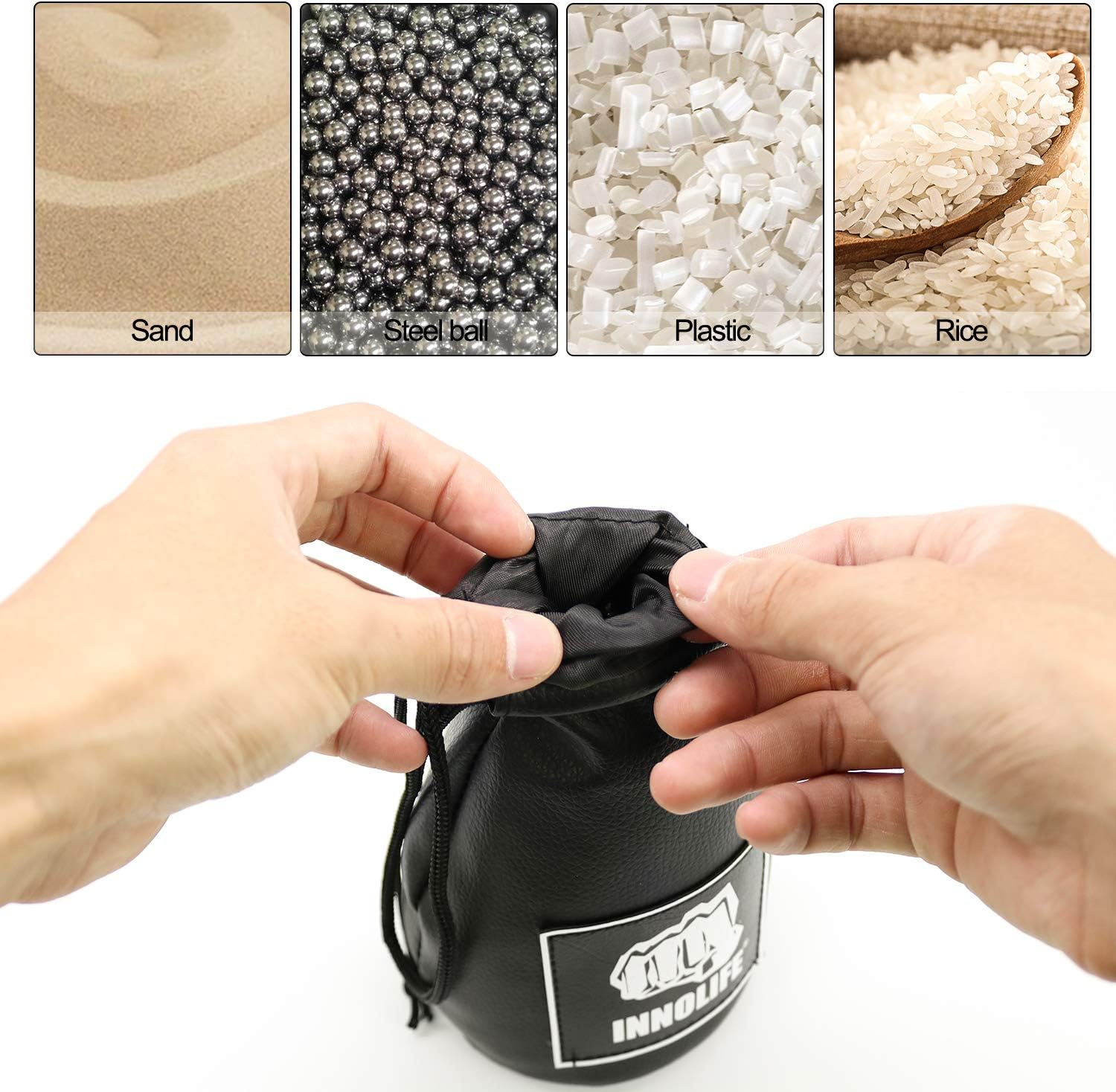 INNOLIFE Boxing Dodge Hide Speed Bag Leather Ball MMA Pendulum Training image number 5