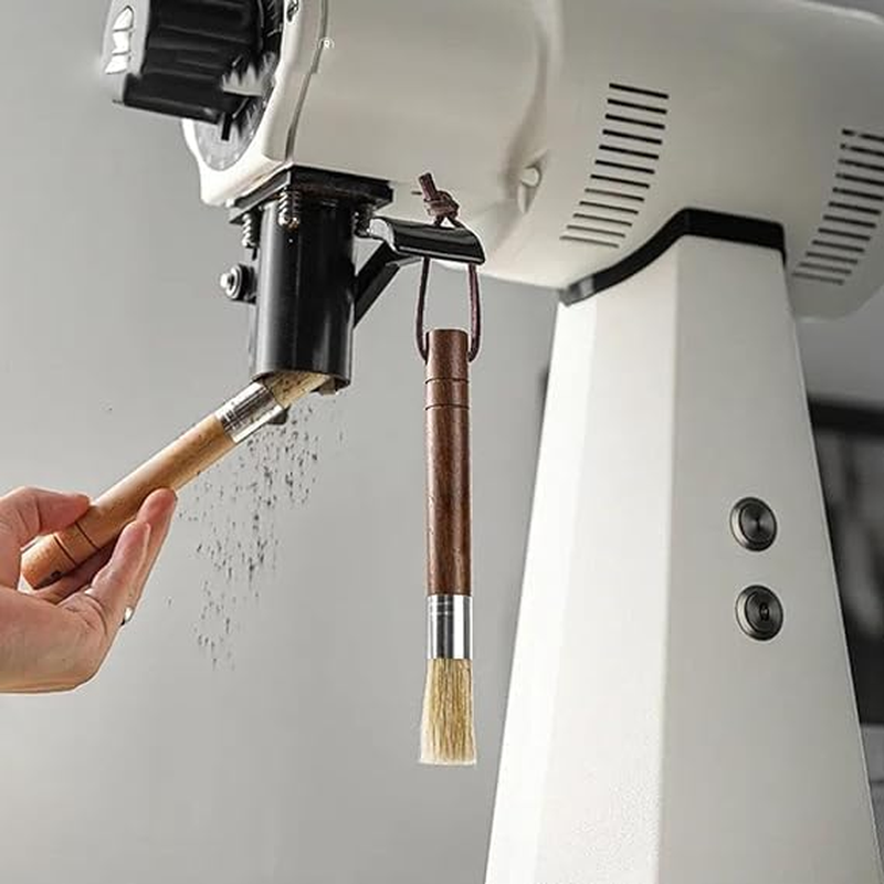 LALOCAPEYO Coffee Grinder Brush, Espresso Machine Cleaner with Wooden Handle & Natural Bristles, Barista-Designed for Home Kitchens, Cleans Coffee Accessories(Ebony) - Ebony image number 6