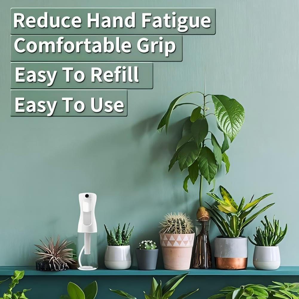 Continuous Mist Spray Bottle 2Pack,Ultra Fine Mist Sprayer(7.05Oz/200Ml),Refillable Water Mister for Cleaning,Hairstyling, Plants, Misting Skin Care Clear image number 5