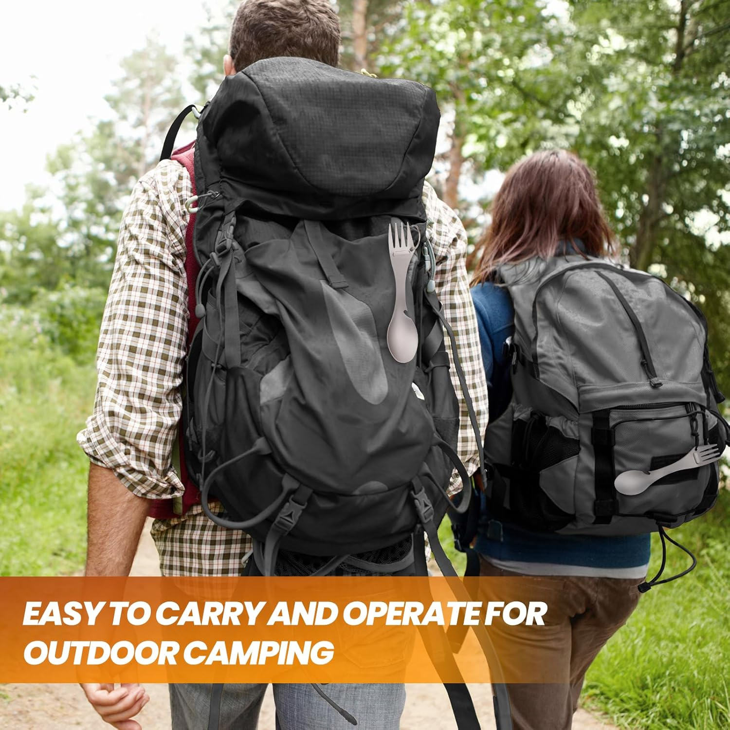 Inntobite 5-In-1 Multifunctional Outdoor Titanium Fork Spoon, Outdoor Barbecue, Kitchen Utensils, Camping Cooking Tools, Lightweight and Portable. ﻿ image number 1