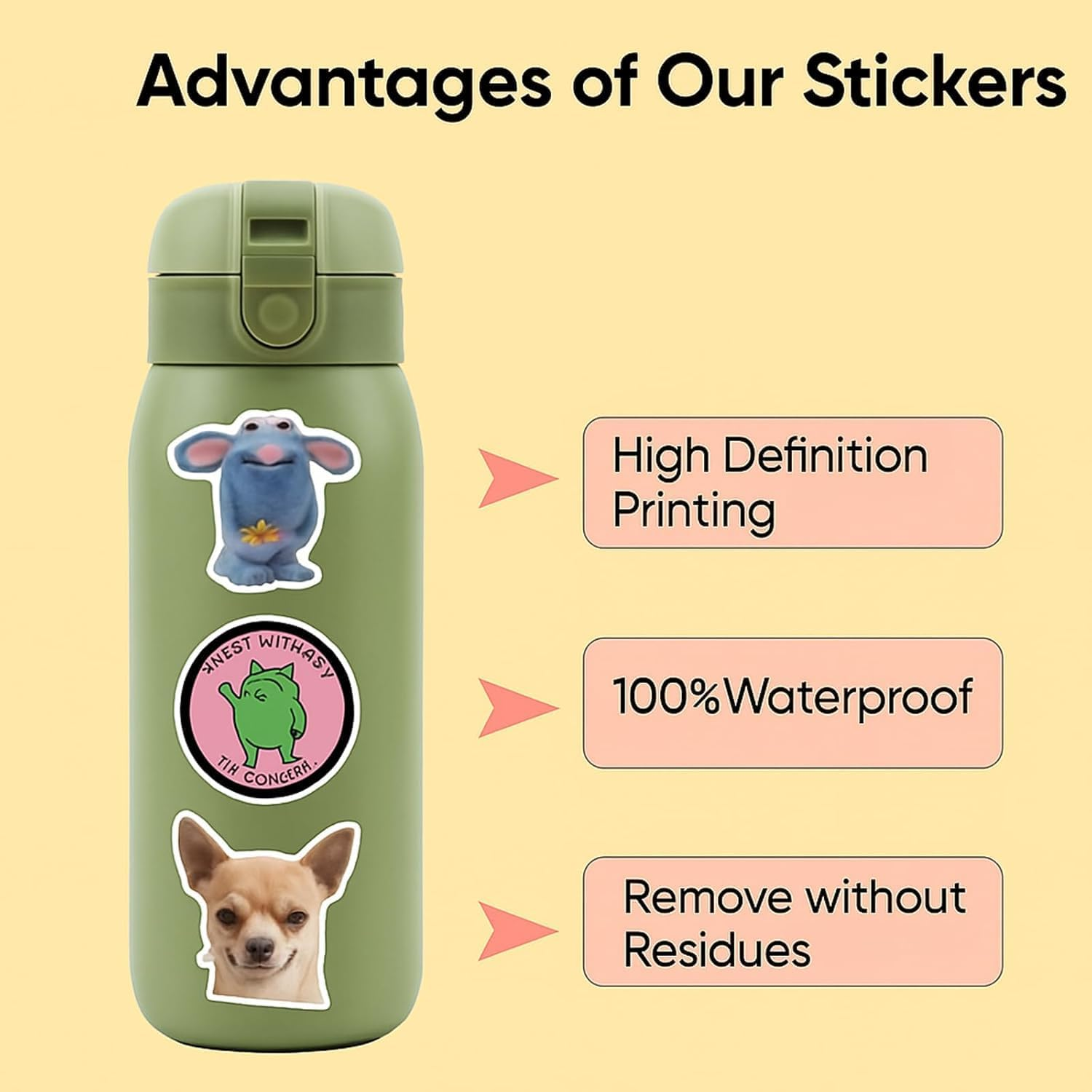 110 PCS Funny Meme Stickers, Waterproof Vinyl Laptop Stickers for Adults Teens, Funny Graffiti Stickers with No Residue Removal for Water Bottle, Phone, Journals & Skateboard image number 4