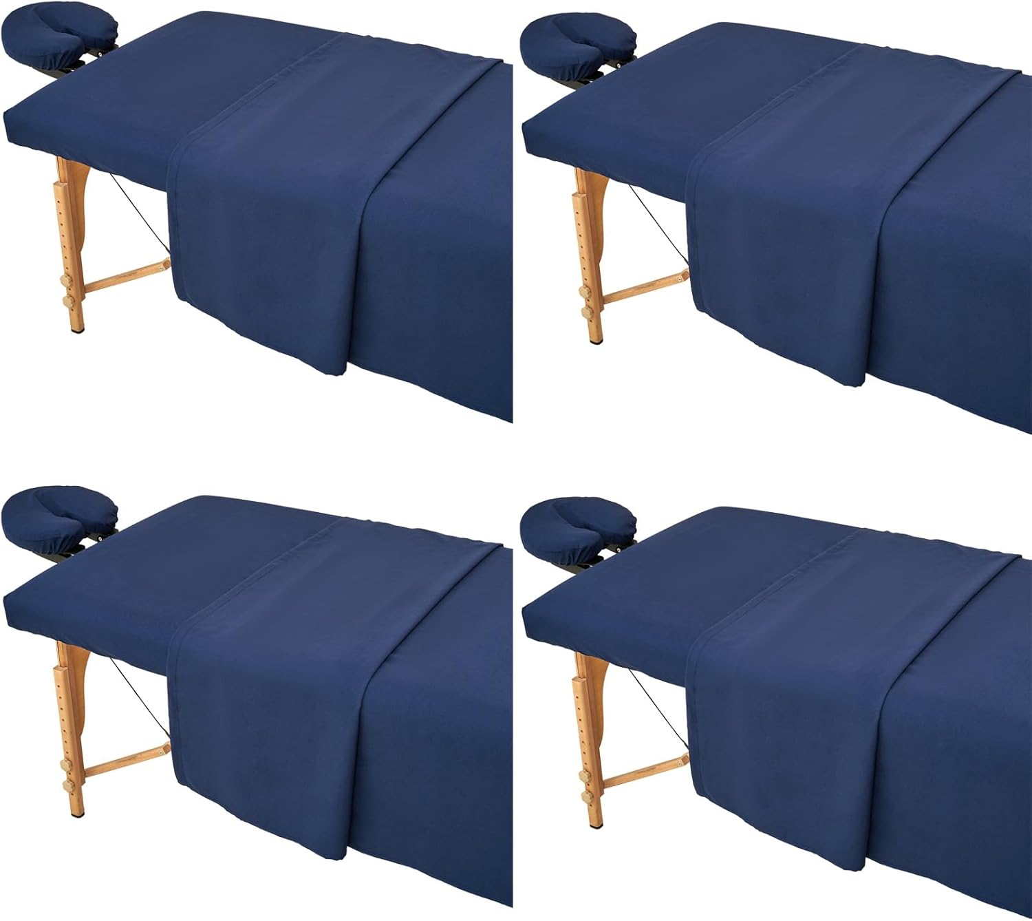 KAKU HOME 4 Sets Extra Thick Massage Table Sheets Sets Soft Premium Microfiber 3 Piece Set Massage Sheet Set for Salon Spa Bed Include Fitted Covers Flat Sheets Face Cradle Cover