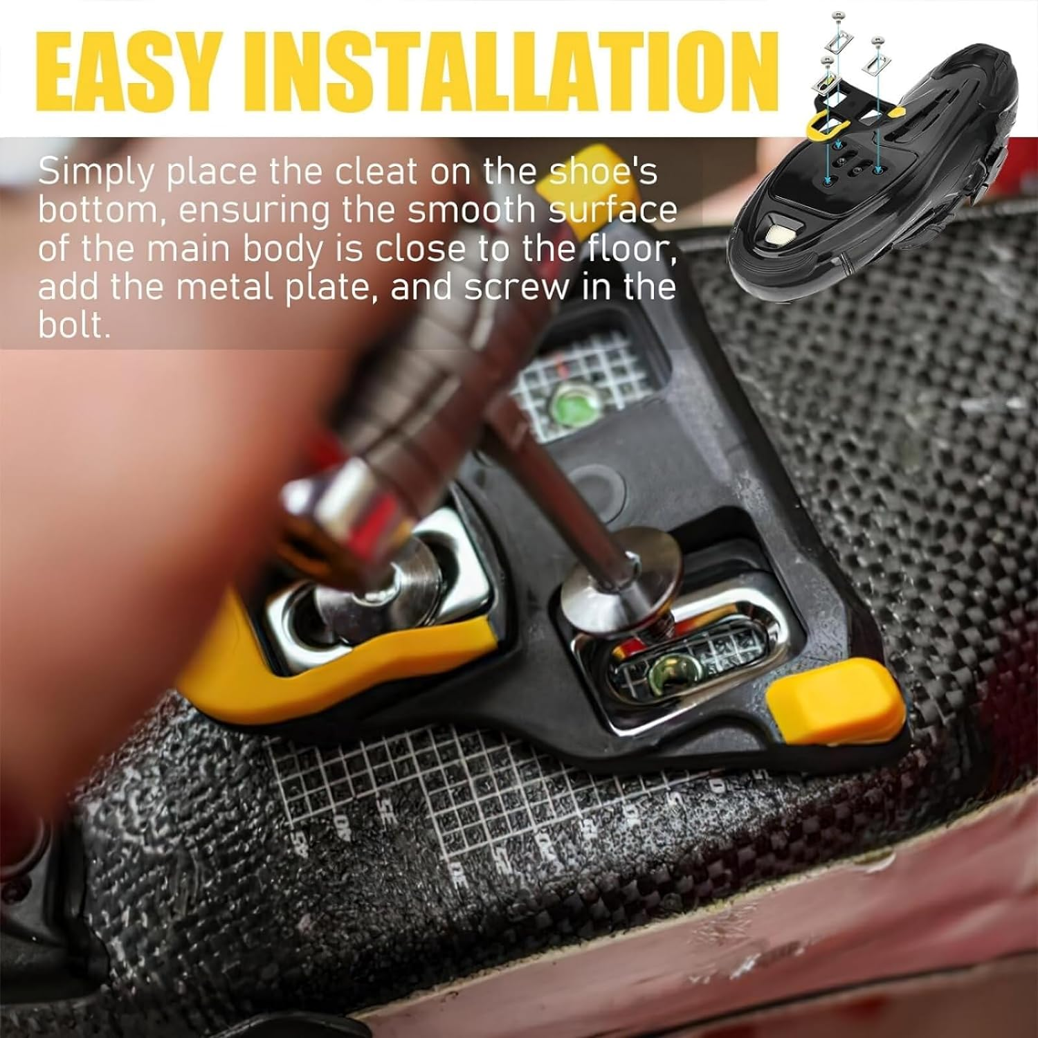 GAIVEK 2 Pcs Bike Cleats 6 Degree Float Compatible with Shimano Cleats, Cycling Pedals Cleat for SPD-SL System Shoes Indoor Outdoor Road Bicycle Cleat Set image number 1