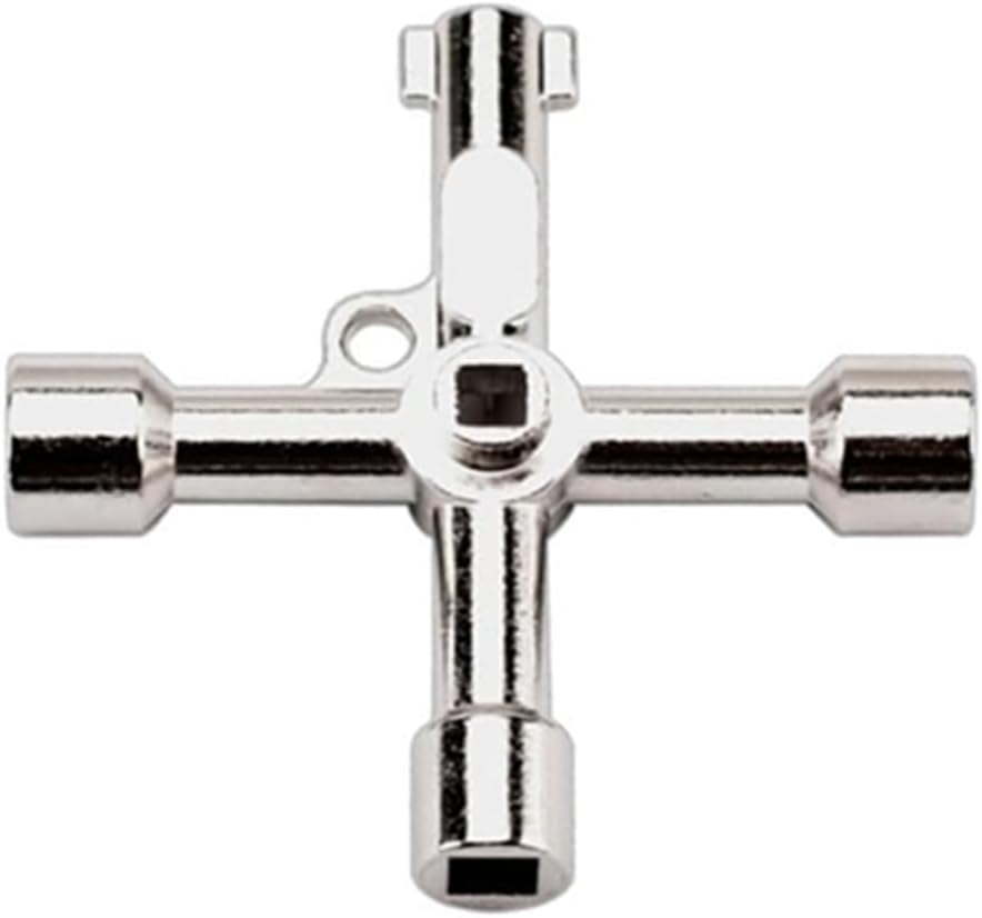 3 Pack 4-Way Multi-Functional Universal Cross Key,Plumbing Key Wrench,Electric Cabinet Keys，Gas Meter Keys,Electricians Valve Tools (Silver) image number 4