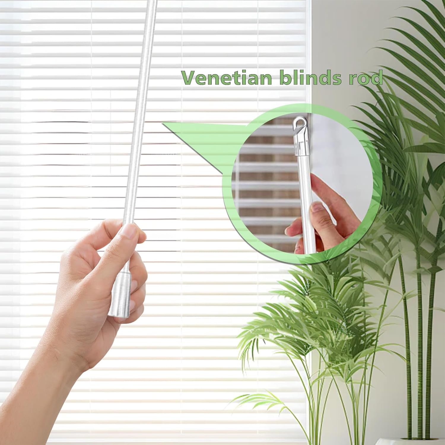 17 Inch Long Vertical Blind Wand, Window Blind Tilt Rod, ZGWANSUI Blind Tilt Wand Replacement with Hook and Grip, Blinds Replacement Wand Clear, Blind Control Stick Parts, Opener Accessory (2 Pack) - 6 Pack image number 3