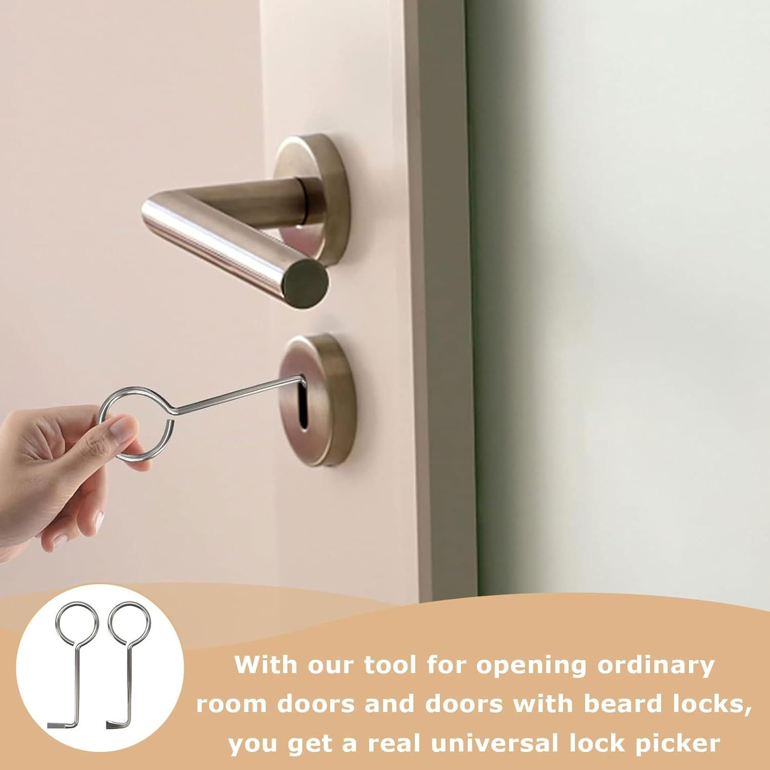 DAAIZIII Set of 2 Professional Lock Pick Set, Deadlock Key, Door Opening Tool, Universal Deadlock Key, Lock Pick Set, Professional, Beard Key, Lock Pick for Coloured Beard Lock Opener image number 5