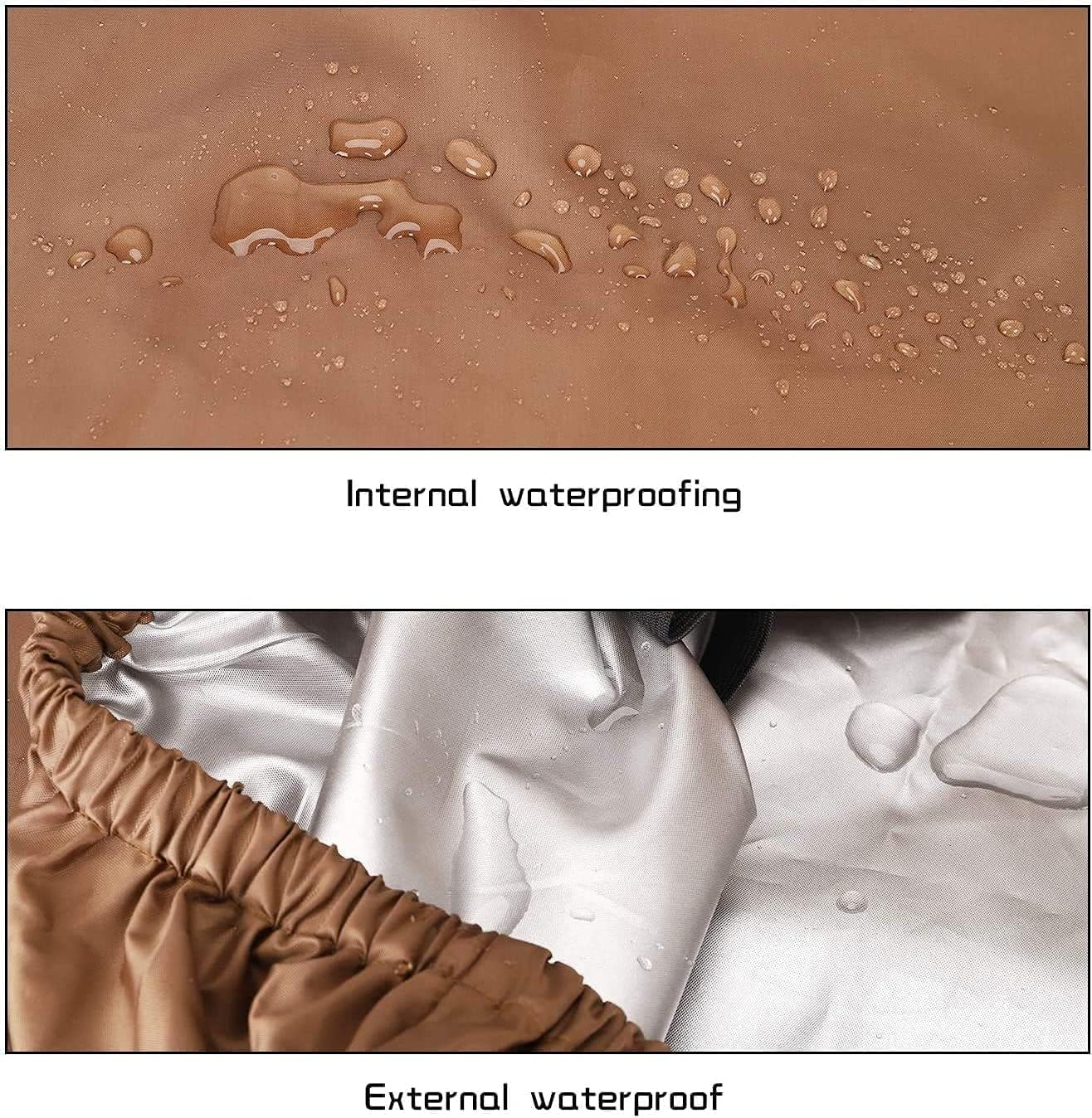 Chiminea Cover Waterproof Heavy-Duty Protective Cover - 32"D X 60"H Fire Pit Heater Cap, Adjustable Drawstring Hem Weatherproof Polyester for Outdoor Clay Chimineas & Patio Furniture (Brown) image number 2