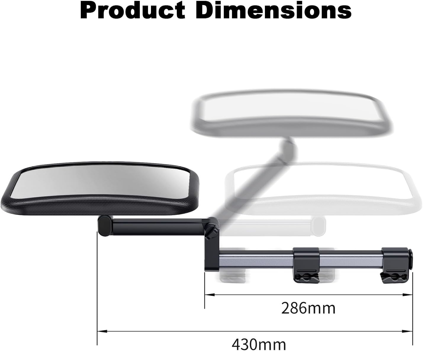 WEKUBA Baby Car Mirror, Stretchable Adjustable Car Mirror for Baby, 360&deg;Rotating, Safe Shatterproof Car Seat Mirror, Shockproof Car Seat Mirror, Hook and Clip Design, Easy to Install, Baby Essentials image number 5