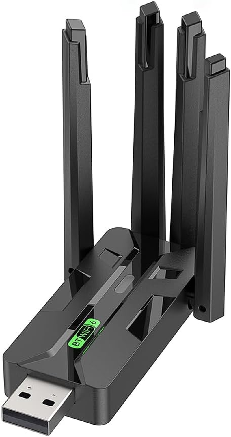 AX900 + Bluetooth 5.4 USB Bluetooth Wifi Adapter,Dual Band 5Ghz/2Ghz,4 * 5Dbi High-Gain Antennas,Usb Wifi Adapter for PC Desktop Laptop,Compatible with Windows 11/10/8.1, Plug & Play image number 2
