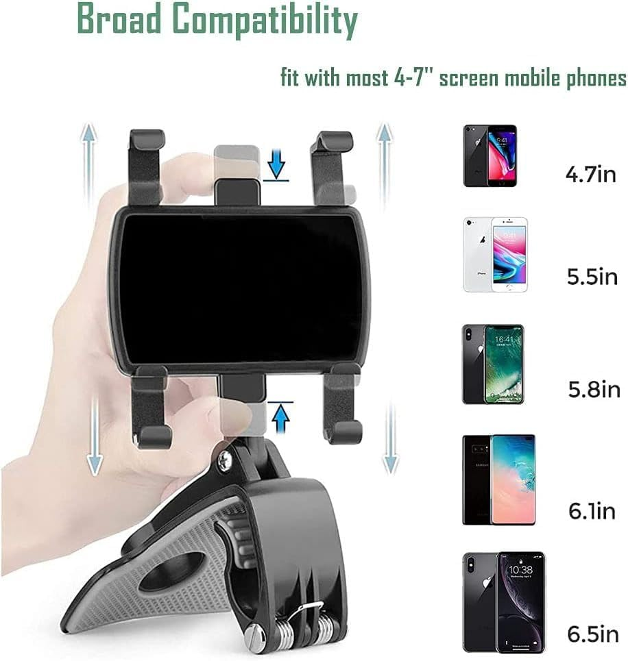 Universal Car Phone Holder Mount,360 Degrees Rotation Dashboard Phone Holder [Upgrade Clip Never Fall],Car Phone Mount for Iphone,Samsung,Google,Nokia,And 4 to 7" Smartphones image number 2