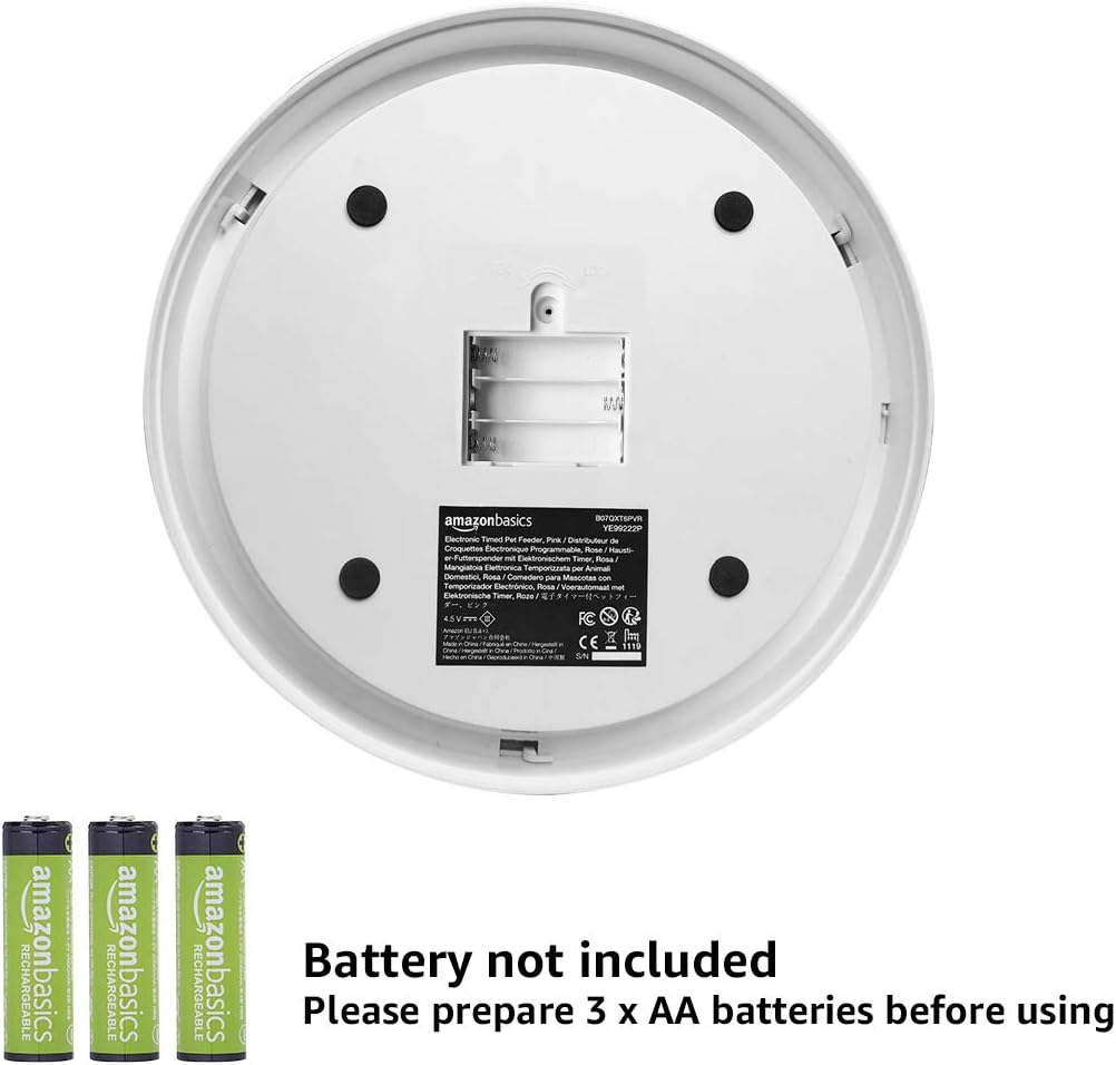 Amazonbasics Electronic Timed Pet Feeder, Teal image number 2