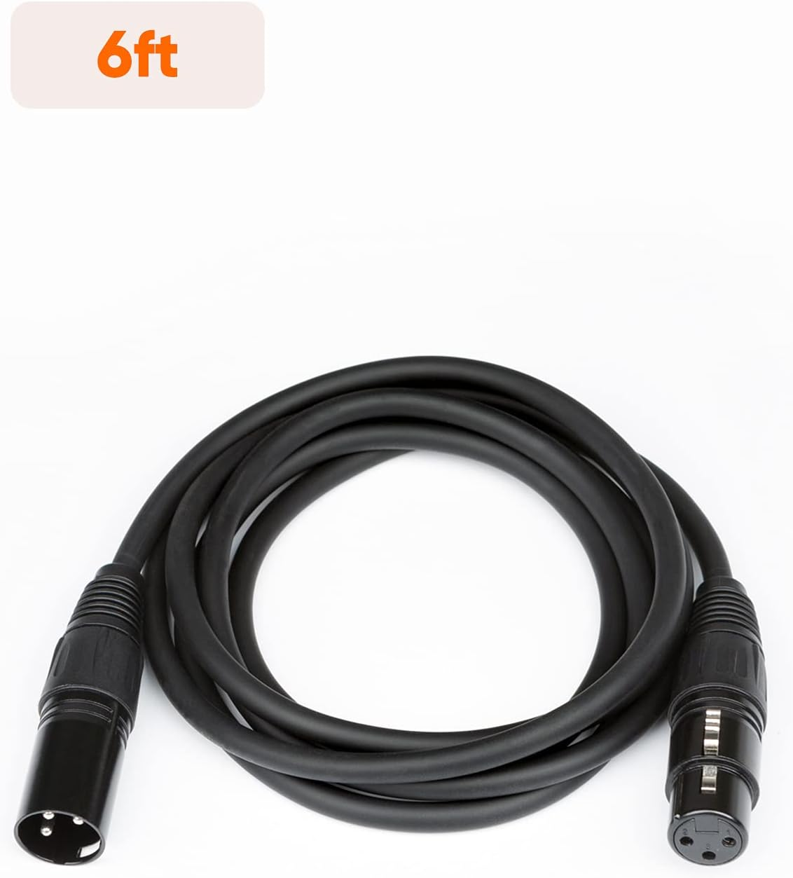XLR Cable, Cablecreation 6 FT XLR Male to XLR Female Balanced 3 PIN Microphone Cables, Black image number 5