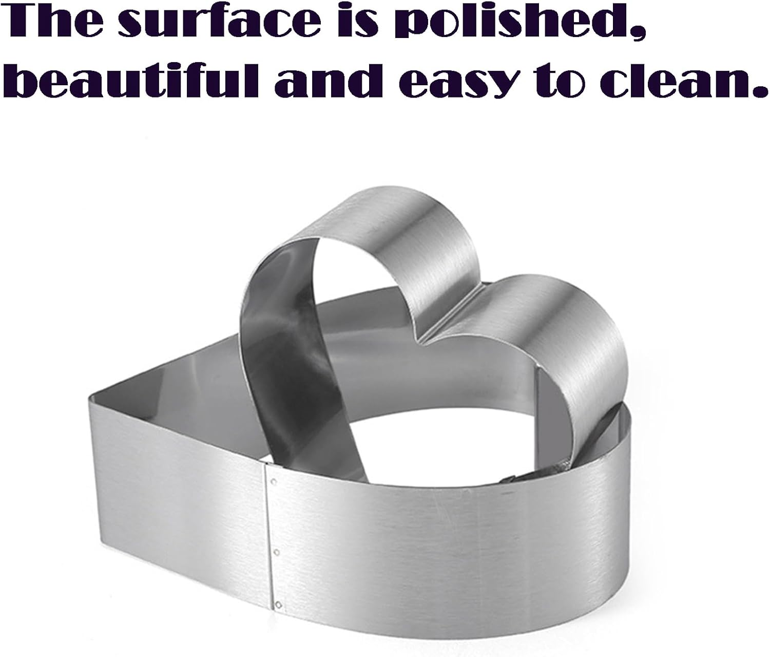 3 Pcs Cake Rings Set, Mousse Cake Rings, Baking Moulds for Pancakes, English Muffins, Biscuits, Reusable Stainless Steel Pastry Molds for Steaming, Baking, Non-Stick Cutter Mold Kit (Heart Shaped) image number 1