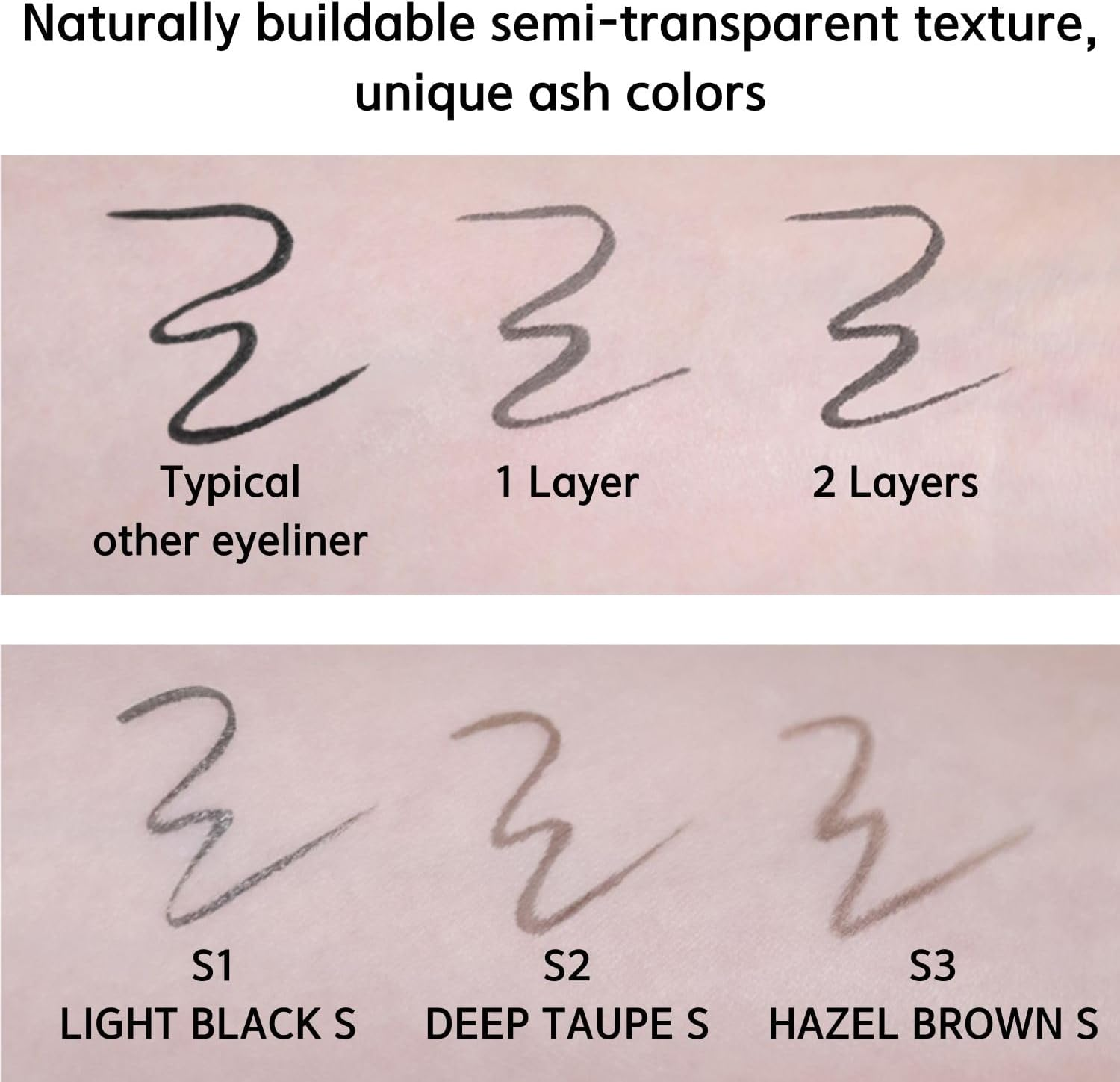BBIA Last Pen Eyeliner SLIM 3 Colors - Ultra Slim Semi-Transparent Waterproof Liquid Brush Pen Eyeliner Natural Builable Texture Multi-Use Eye Liner Korean Eye Makeup Vegan Formula (S3 HAZEL BROWN S) image number 4