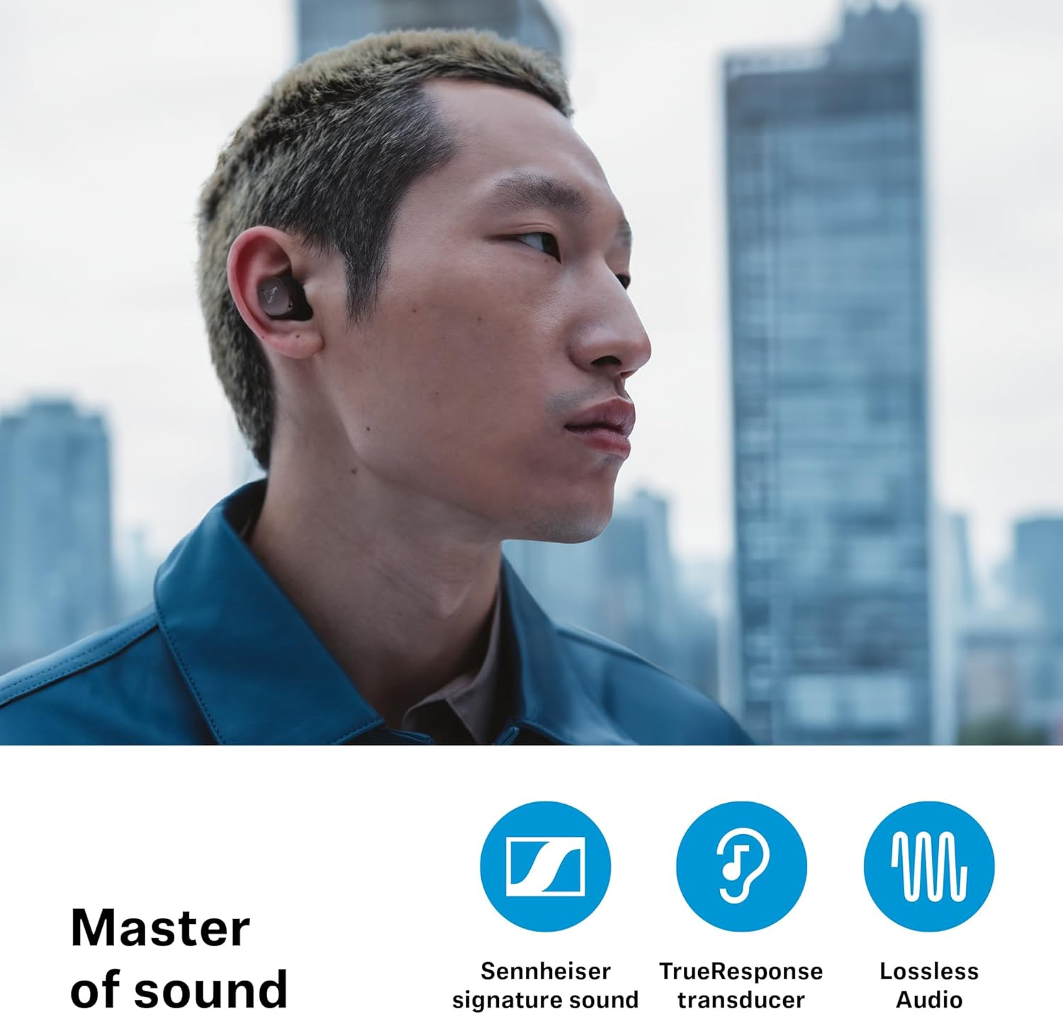 Sennheiser MOMENTUM True Wireless 4 Smart Earbuds with Bluetooth 5.4, Crystal-Clear Sound, Comfortable Design, 30-Hour Battery Life, Adaptive ANC, LE Audio and Auracast - Black Graphite image number 1