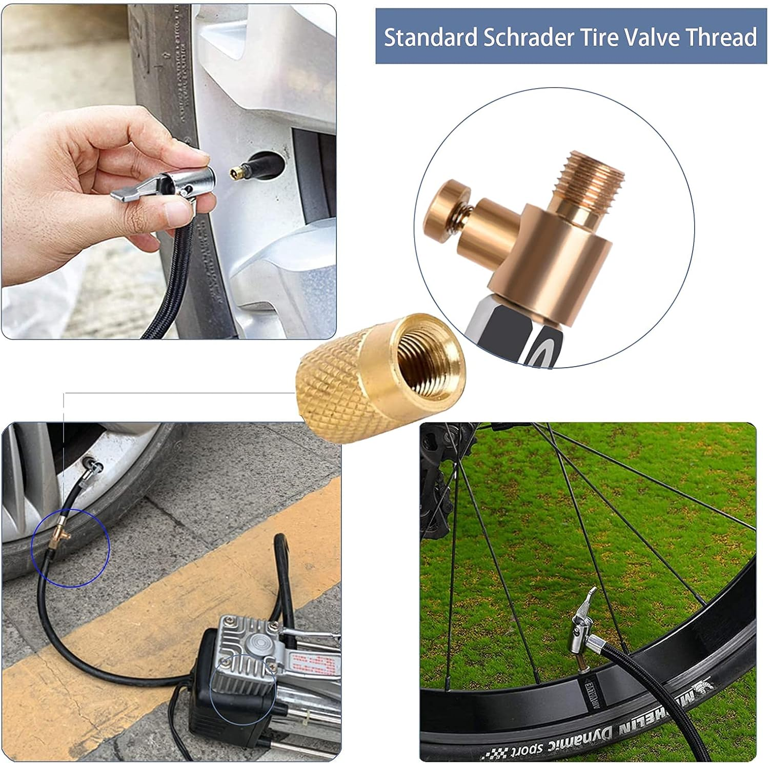 Flexible Tire Valve Extension Adapter, Inflator Hose Adapter, Locking Air Chuck Quick Connect and Release, Pressure Adjustable Tire Inflator Pump Hose Adapter for Car Motorcycle Bike,1Pc image number 3