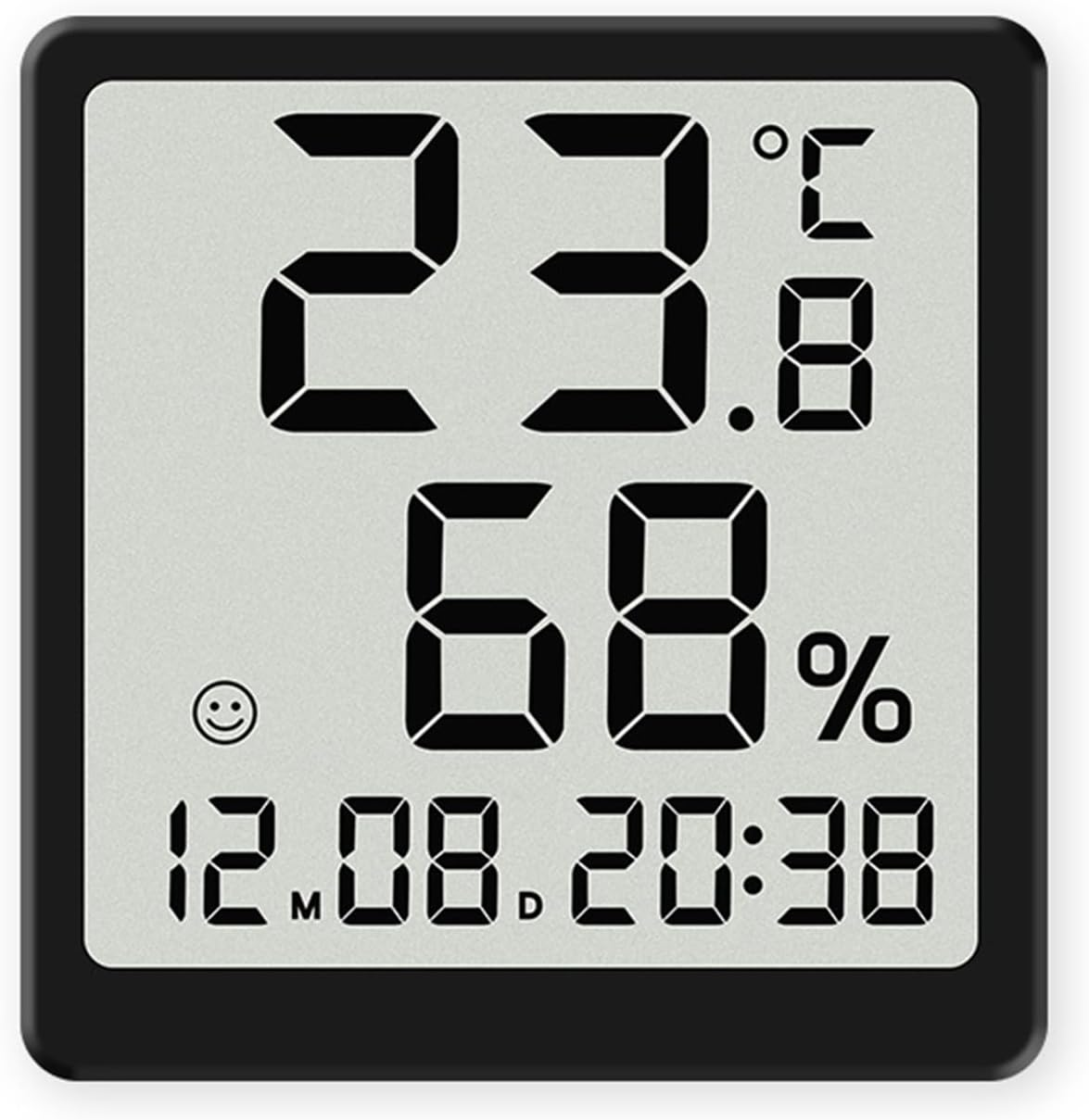 Lancoon Digital Thermohygrometer LCD Small Alarm Clock with Temperature Humidity Magnetic Date 12/24 Hour ℃/℉ Switch Bracket Hanging Hole for Home Living Room Office