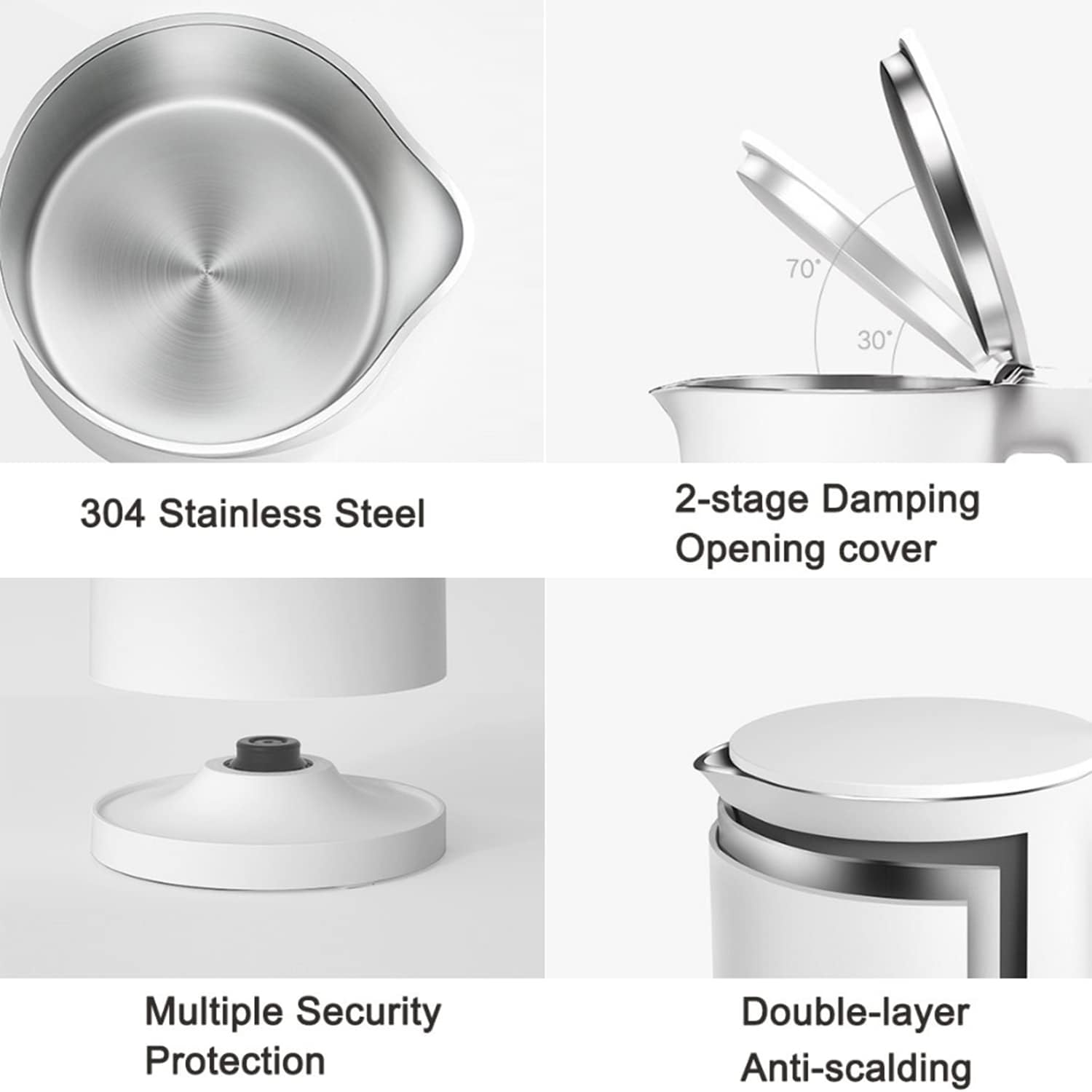 XIAO MI MIJIA Constant Temperature Electric Kettles Upgraded, BPA Free 1.5L Stainless Steel Tea Kettle Fast Boil Water Warmer with Leddisplay Four Thermos Modes Water Teapots 12H Heat Preservation image number 5