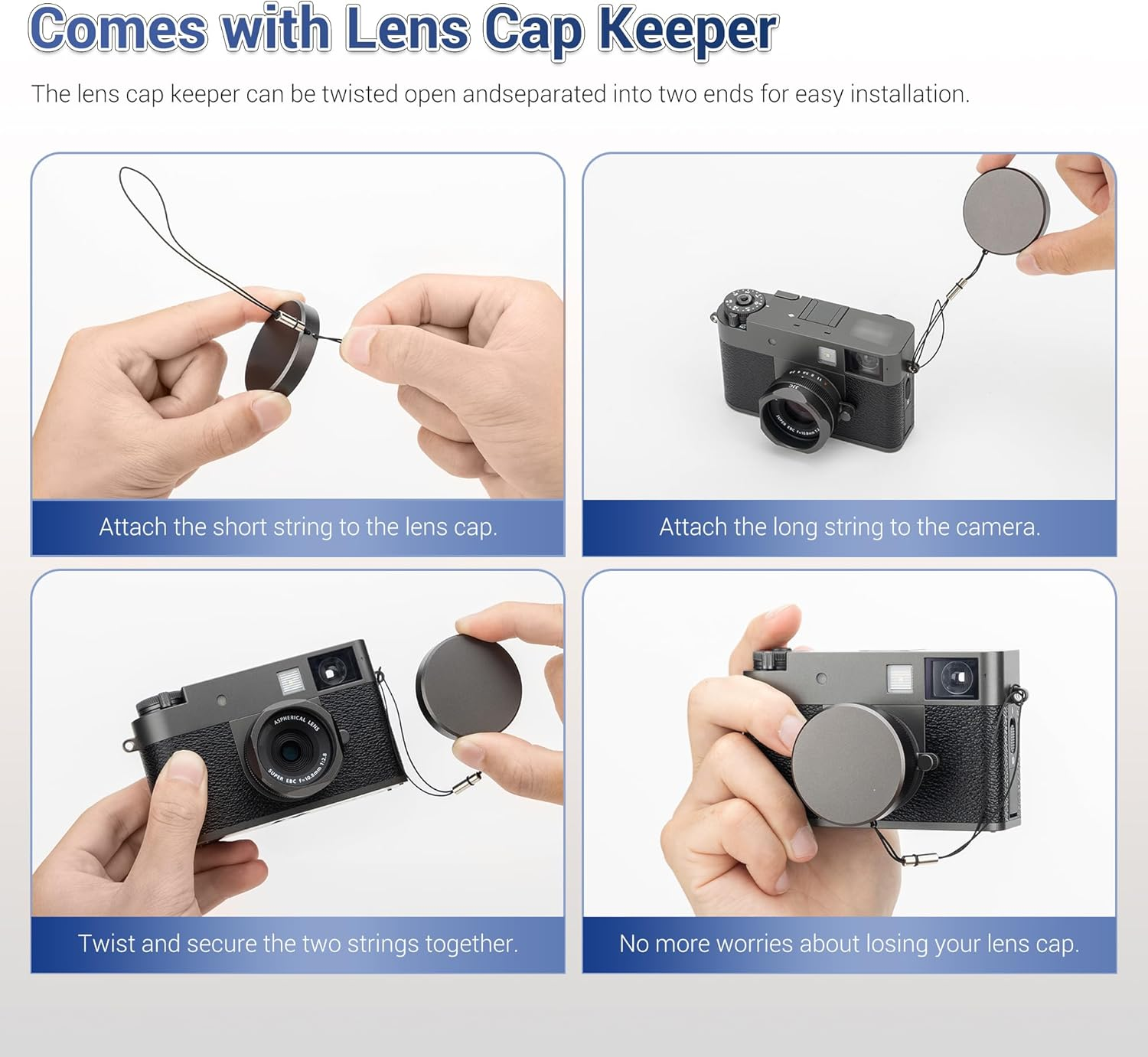 Metal Square X Half Lens Hood Sun Shade with Lens Cap for Fuji Fujifilm X Half Xhalf Digital Camera, Protective Cover Shading Hood Protector, Block Stray Light Reduce Flare - Silver image number 3