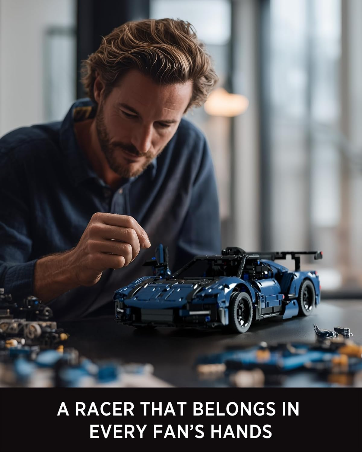 Nifeliz MCX Race Car Building Set for Adults, Collectible 1/12 Scale Sports Car Model Toy, Ideal Gift for Race Lovers (1,726 PCS, NF10321) image number 5