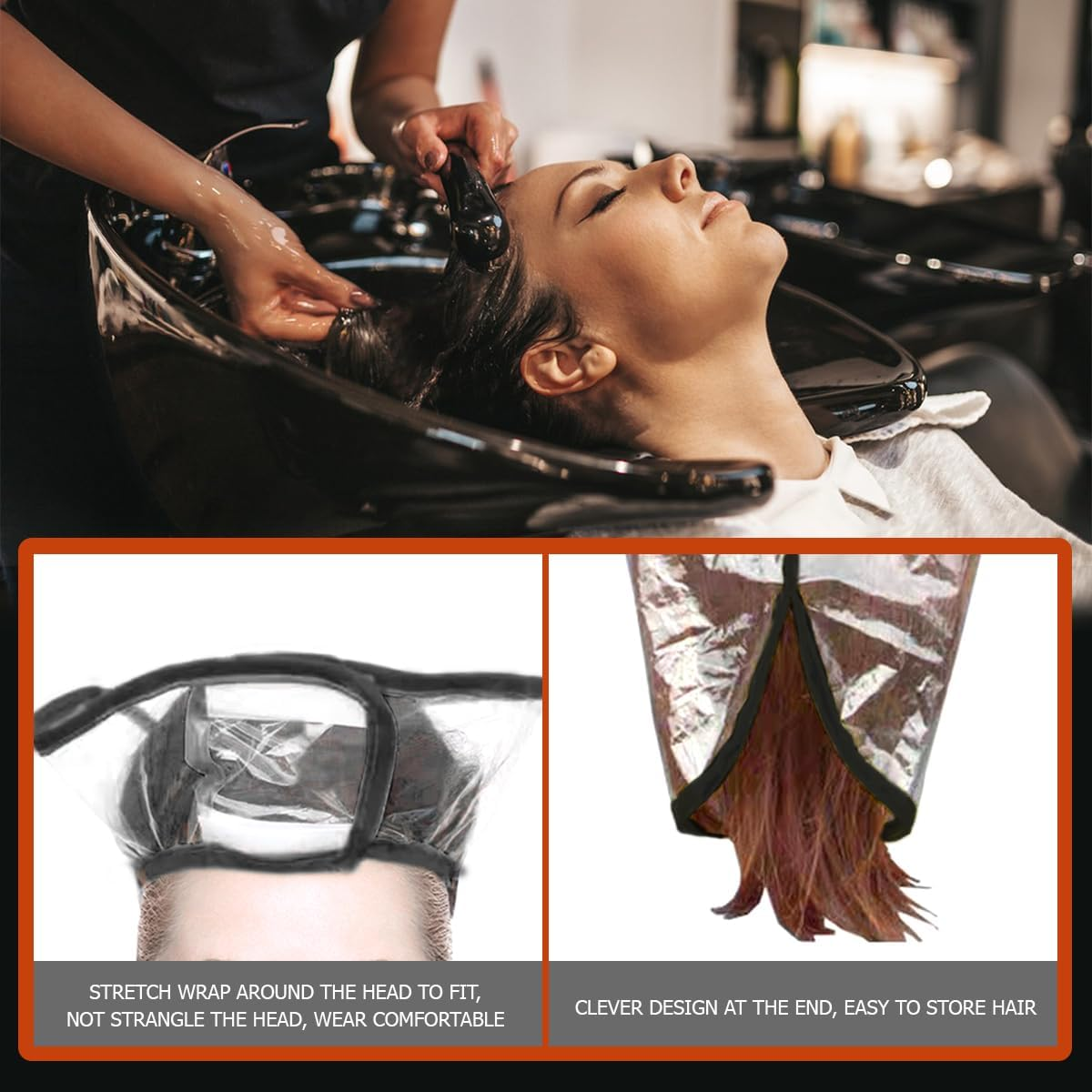 FERCAISH Hair Funnel for Upright Shampooing, Foldable Funnel Rinse Shampoo Washing Tool for Home Salon Hair Shampoo Washing Rinse Cape Accessory(Black) image number 6