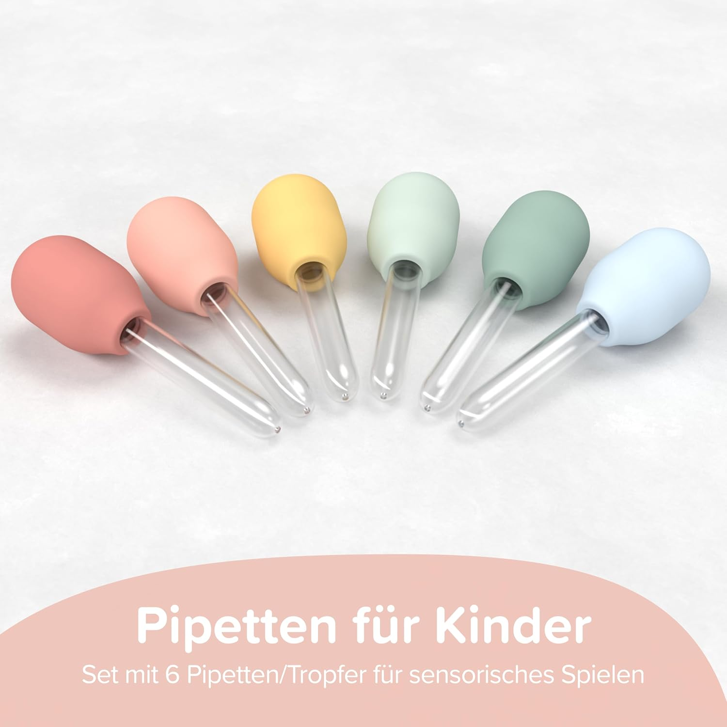 Inspire My Play 6 X Pastel Pipettes for Children - Pipettes Dropper for Kids - Sensory Toys and Accessories for Messy Play image number 5