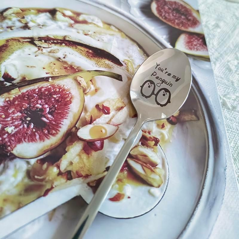 Anniversary Christmas Spoon Gifts for Couple Gifts for Boyfriend Girlfriend You Are My Penguin Gifts Spoons for Husband Wife Penguin Birthday Gifts for Him Her Coffee Spoons image number 2