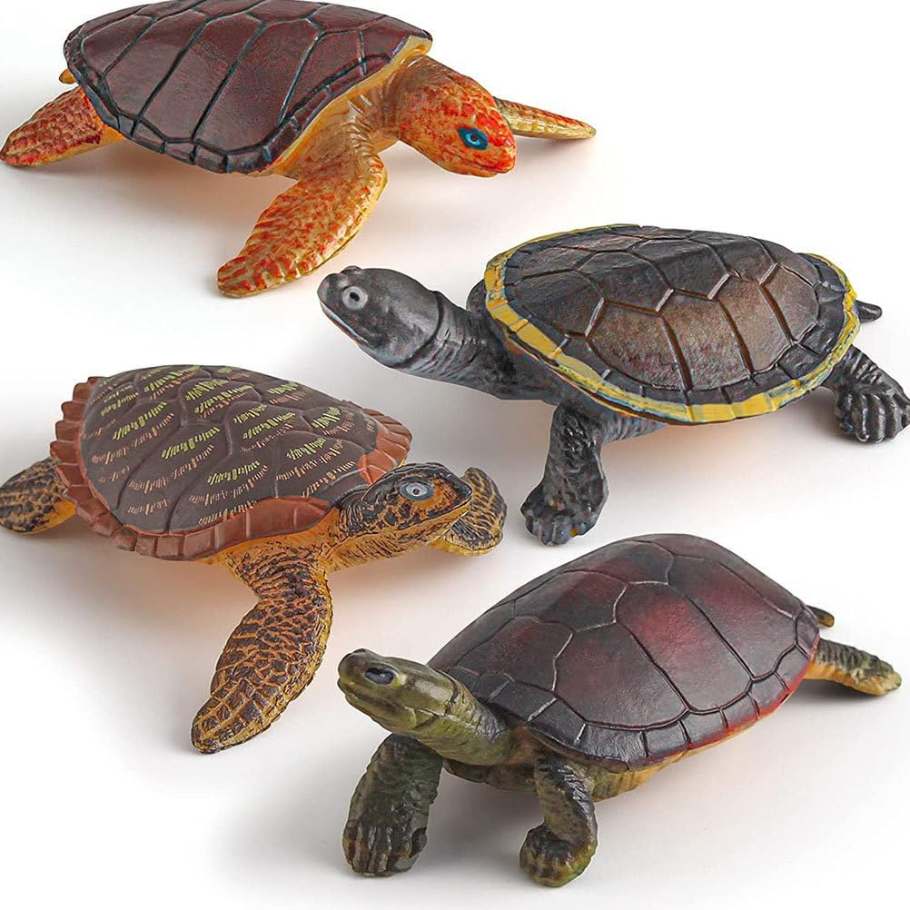 ERINGOGO Lifelike Turtle Model Toys 2.3 Inch Plastic Tortoise Figurines for Desktop Garden Party Favors and Home Decoration image number 4