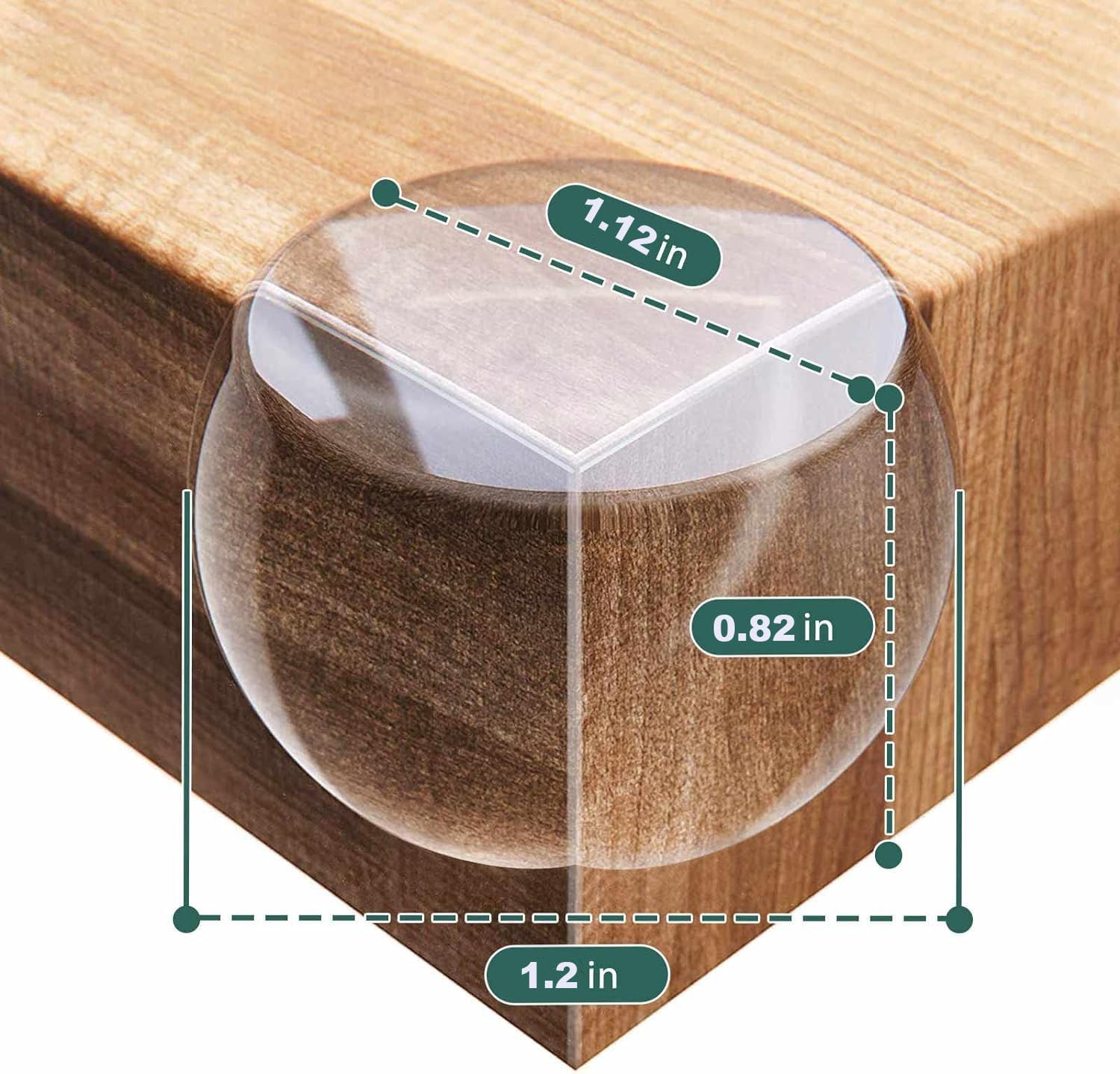 Corner Protector, Baby Proof Furniture Corner Guards, Safety Bumpers & Cushion to Cover Sharp Furniture & Table Edges,Clear and Transparent,Pre-Taped (12 Count Round-Shape(Park of 1)) image number 1