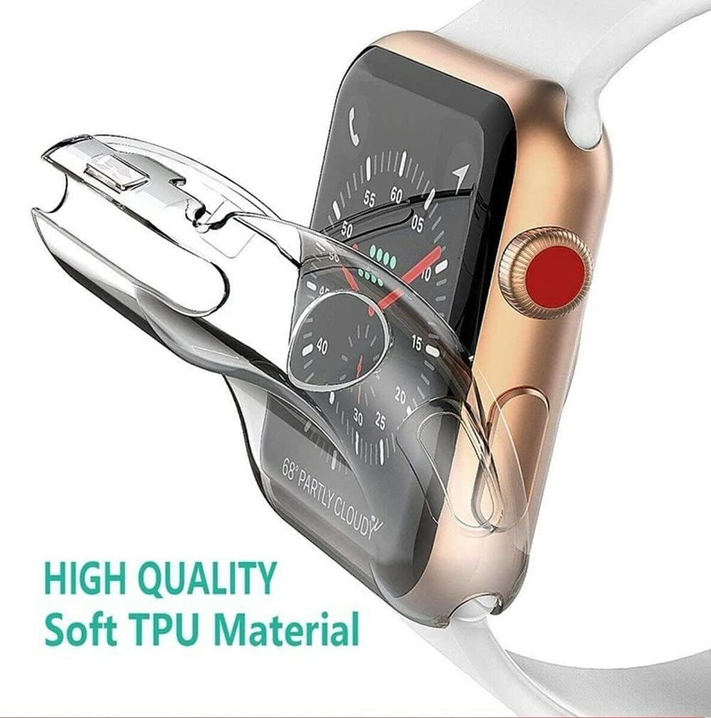 Ultra Slim Clear Soft Silicone Gel Case Cover for Apple Watch Full Cover Iwatch Series 7 SE 6 5 4 3 2 Clear Case 38/42 42/44 41/45Mm (38Mm - for Iwatch 2-3) image number 4