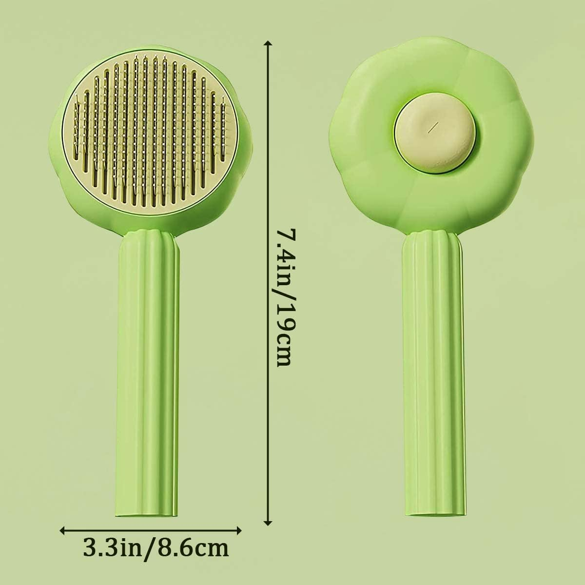 Lonimia Cat Brush, Pet Brush, Short Hair, Cat Brush with Air Cushion, Self-Cleaning Slicker Brush, Removes Undercoat, Cat Hair Brush for Pet Grooming image number 2