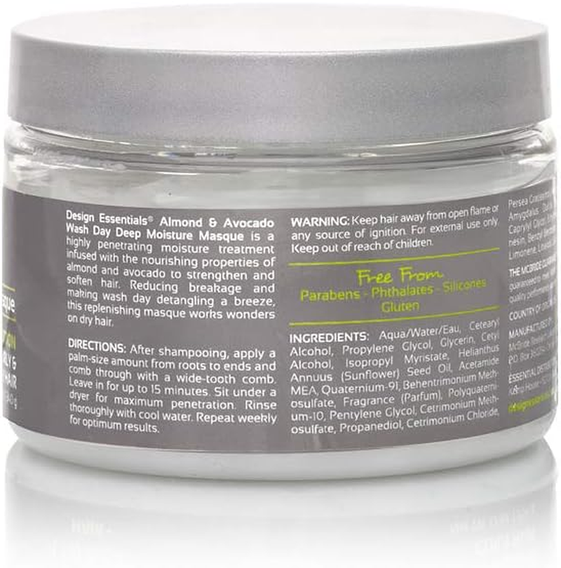 Design Essentials Natural Almond & Avocado Wash Day Deep Moisture Masque, 12 Ounce image number 5