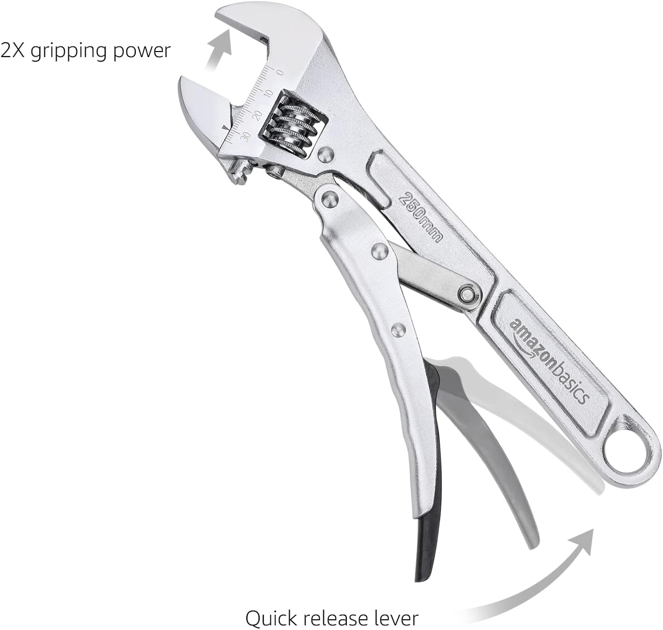 Amazon Basics 10-Inch (250Mm) Locking Adjustable Wrench
