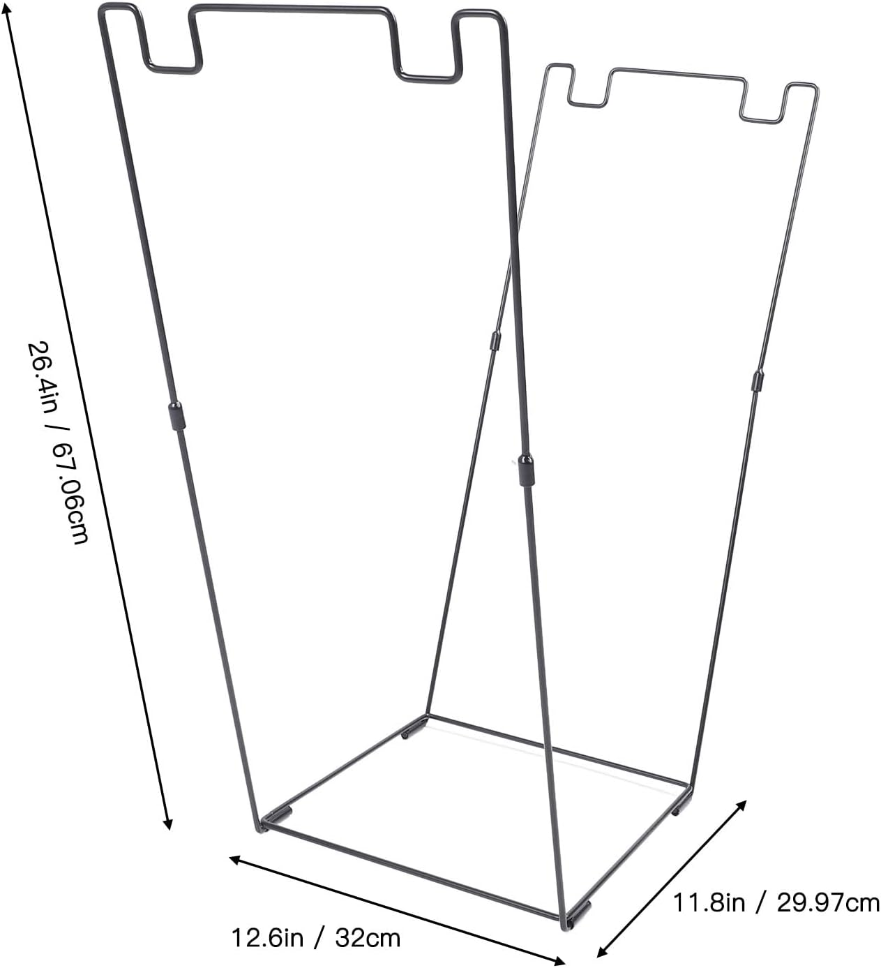 Metal Trash Bag Holder, Outdoor Leaf Bag Support Stand, No Assembly Needed, Holds for 30-45 Gallons Bag, Garden Garbage Bag Holder Frame for Camping Yard Parties image number 6