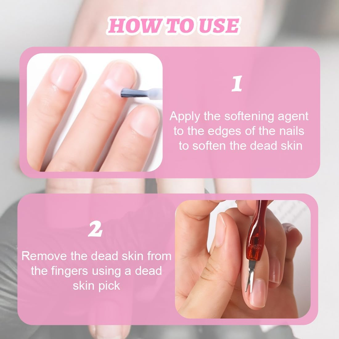 JYNXOR Cuticle Remover, Cuticle Trimmer, Cuticle Pusher, Cuticle Pusher Cutter, for Fingers and Toenail Care Pack of 4 image number 4