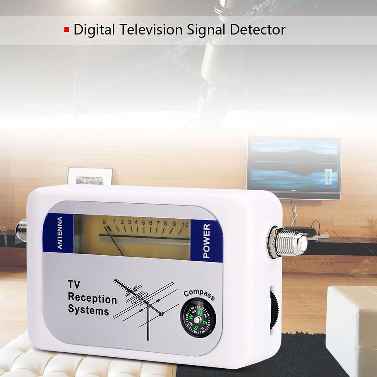 TV Meter, Mini Digital Antenna Finder, Terrestrial TV Antenna Strength Meter Detector Receiver, for Remote Satellite Antennas image number 6