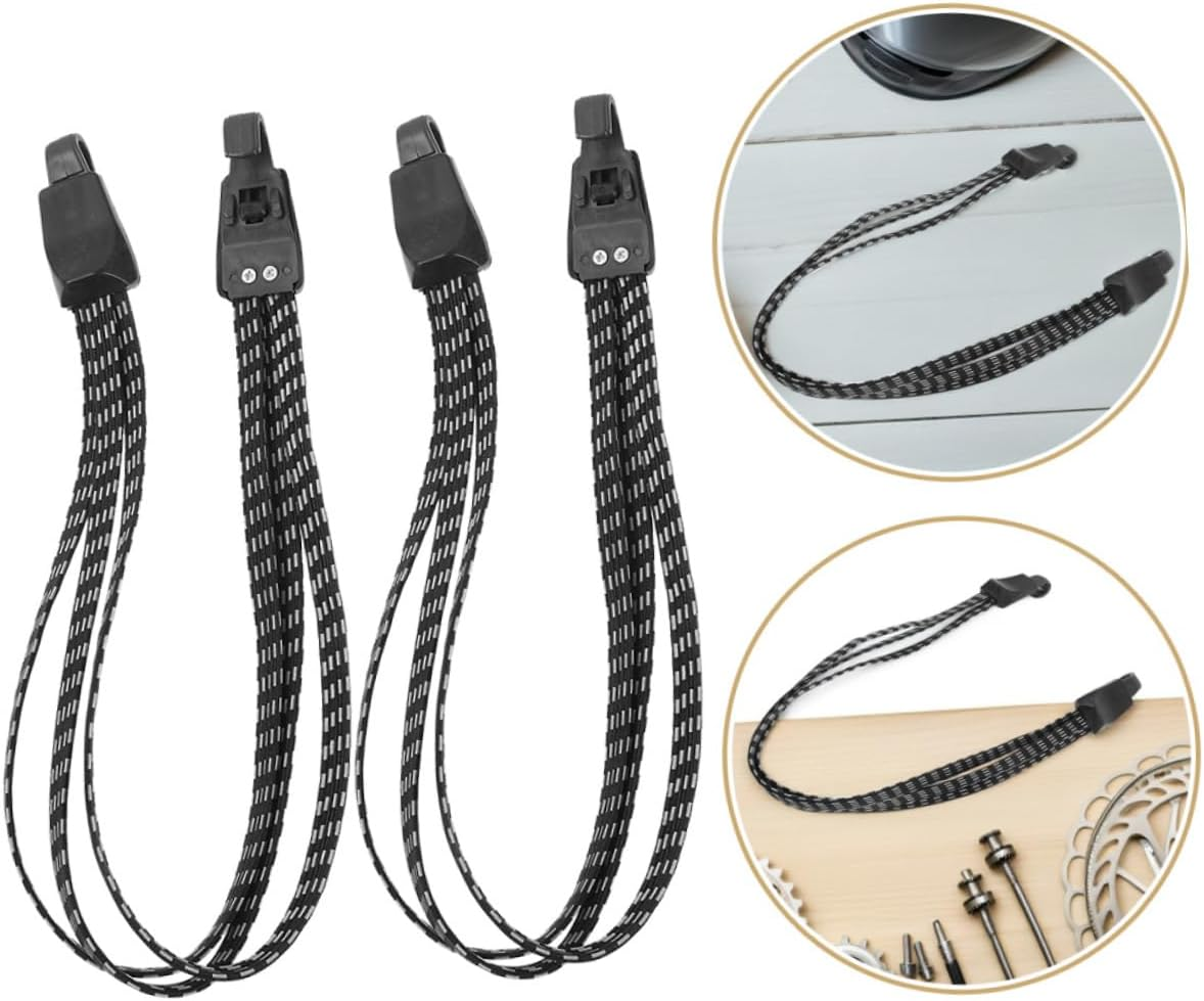 INOOMP 4Pcs Bicycle Straps Tie down Straps for Travel Strong Elastic Luggage Tie-Down for Securing Luggage Bike Rack Portable Cargo Belt image number 3