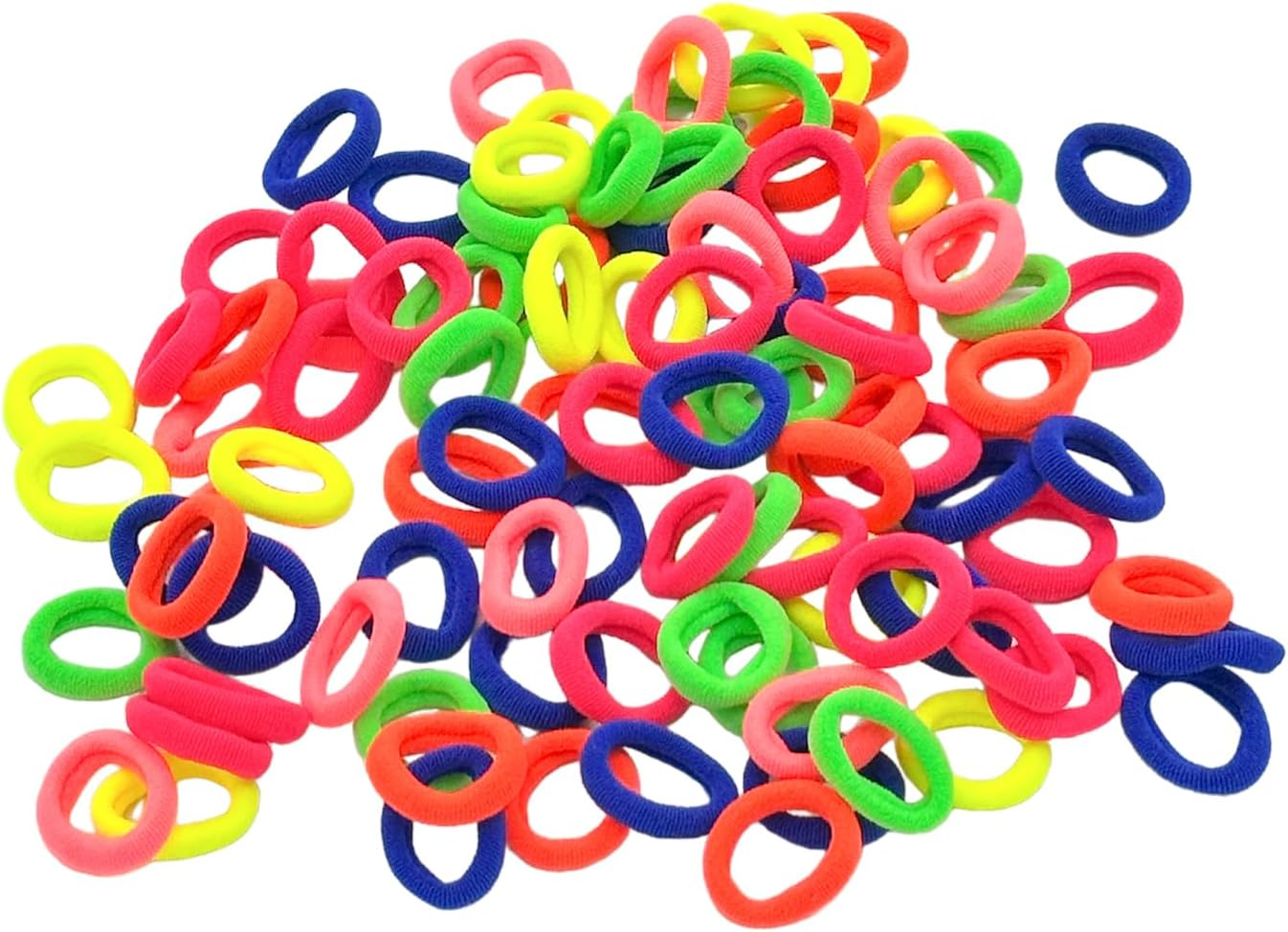 Haarallerliebst&reg; Pack of 100 Colourful 20 Mm Small Hair Bobbles for Girls &ndash; Mini Baby Scrunchies with Storage Box &ndash; Ideal Hair Scrunchie Hair Accessories for Children Women &ndash; Elastic Soft