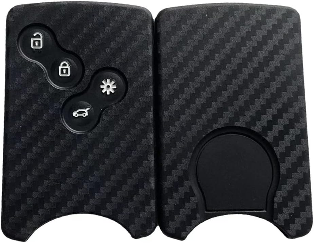 Silicone Car Key Cover Case Carbon Fiber Pattern Compatible with Renault Captur Megane Talisman Espace Clio Zoe Koleos Scenic 4 Arkana Key Shell Accessories (A) image number 2