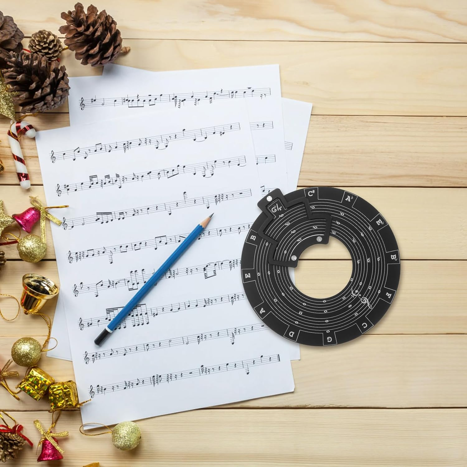 Alasum Chord Wheel Tool - Circle of Fifths Melody Learning Instrument for Musicians Educational Music Theory Tool for Beginners and Professionals image number 1