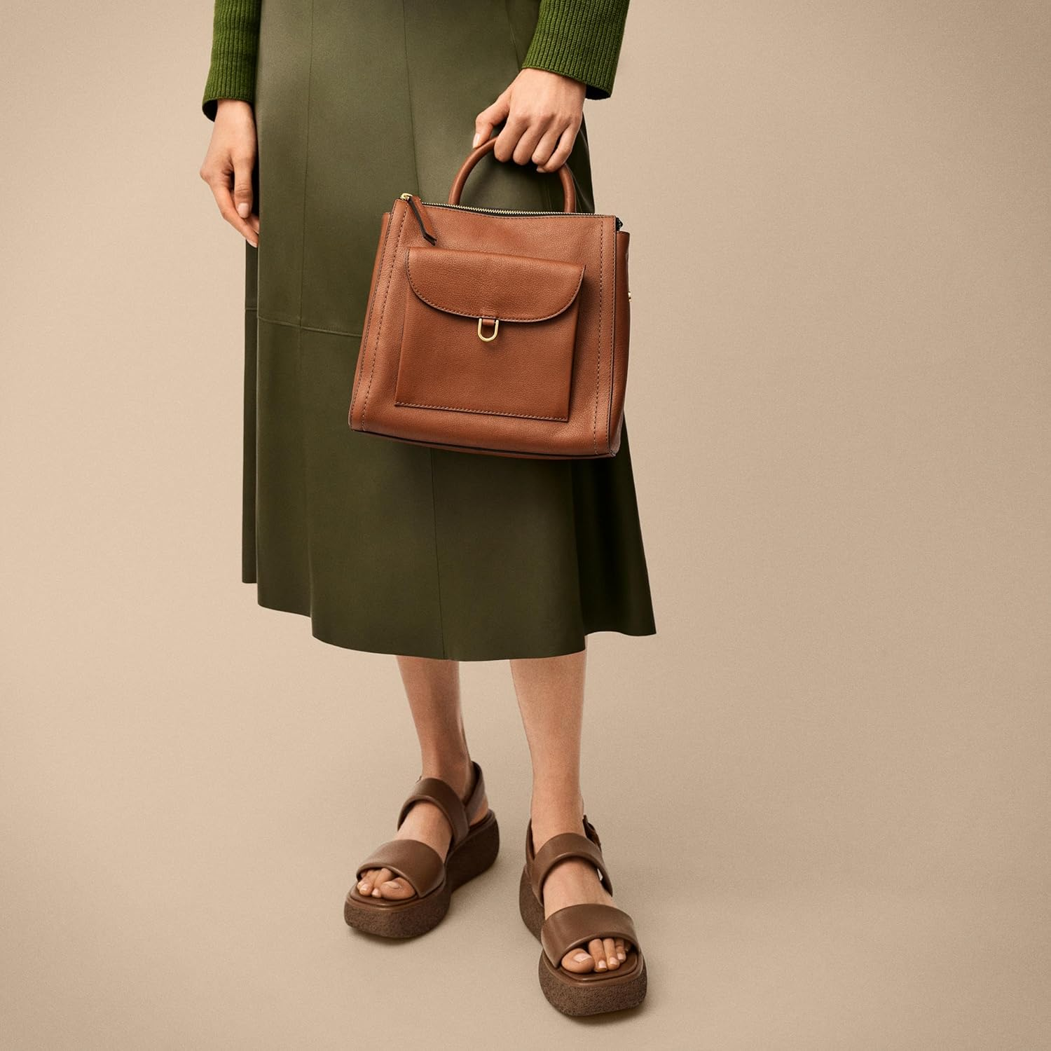 Fossil Women'S Parker Leather Small Backpack, ZB1797200, Brown, One Size image number 1