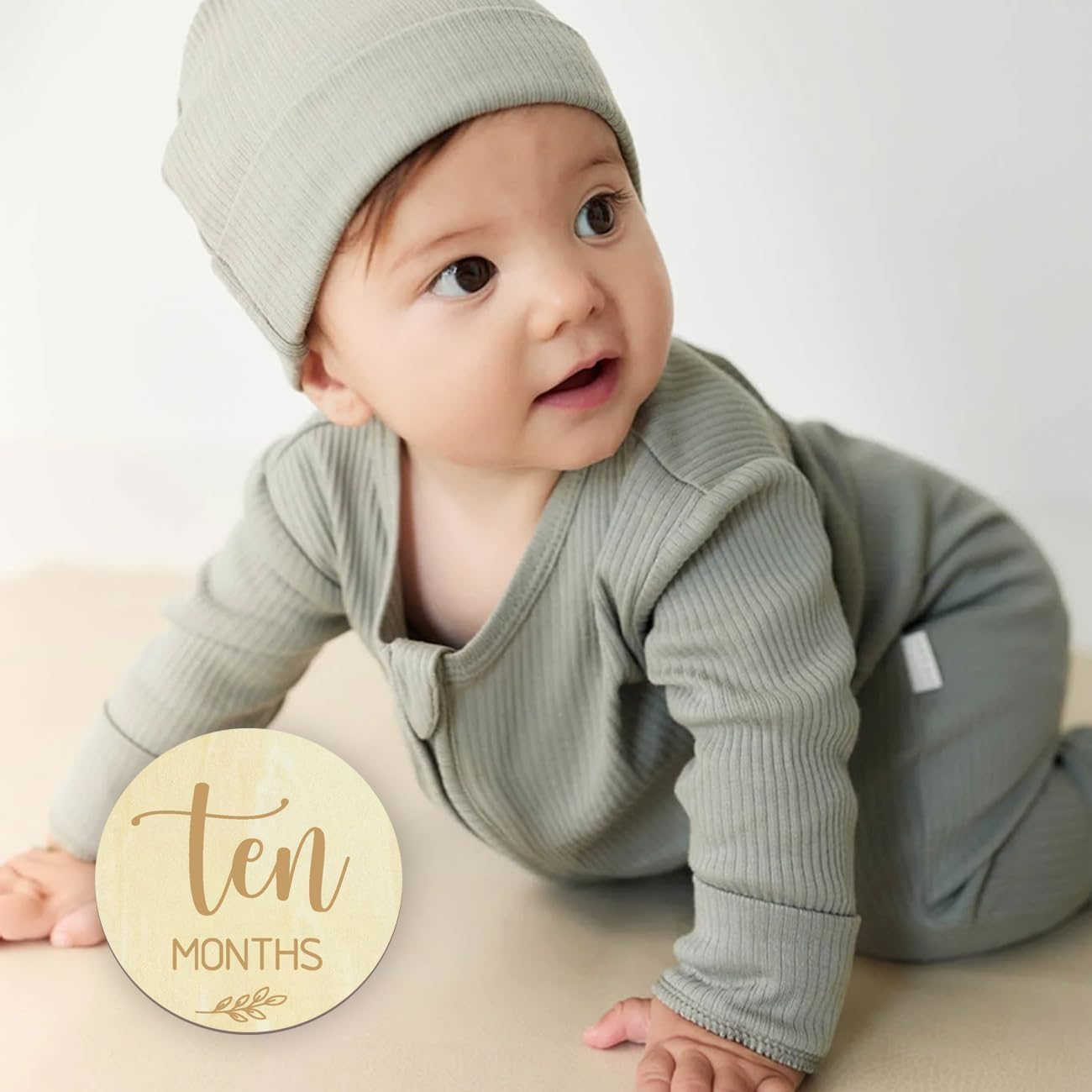 My First Holiday Milestone Child Monthly Card, Baby Announcement Sign & Celebration Board, Hello World Sign, Photo Hinges, Gift and Perfect Keepsake For image number 6