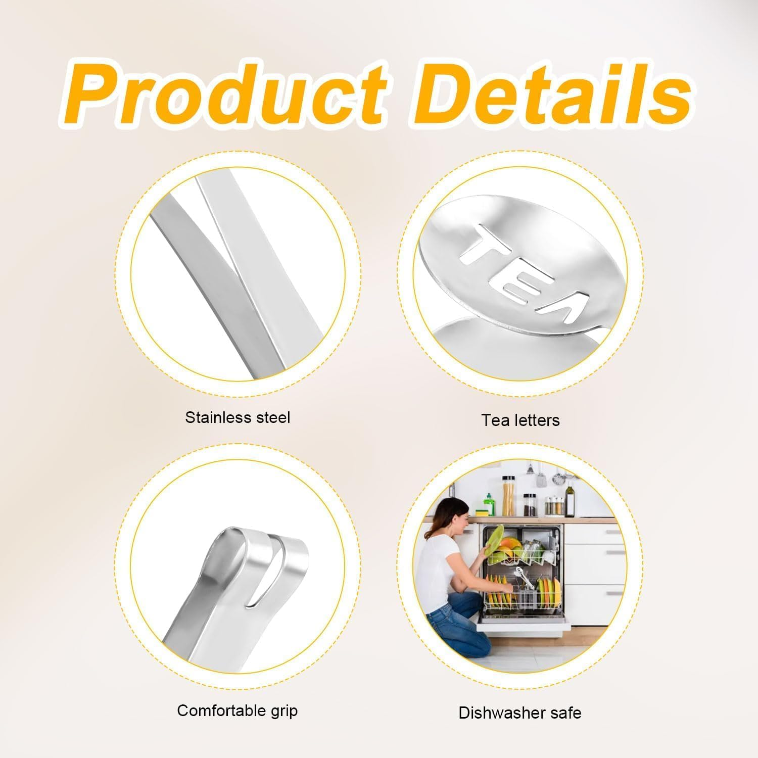 Cozioz 2-Pack Stainless Steel Tea Bag Squeezer & Tea Spoon Set &ndash; Multi-Function Tea Tongs, Strainer Clip, and Tea Accessories for Loose Tea, Ice Cubes, and Sugar image number 4